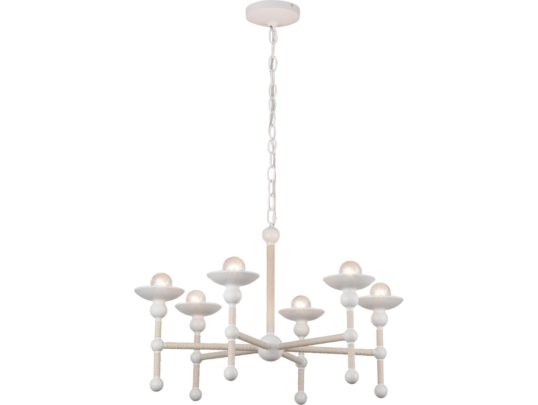 Alora Lighting Nadine 6-Light Matte White Chandelier