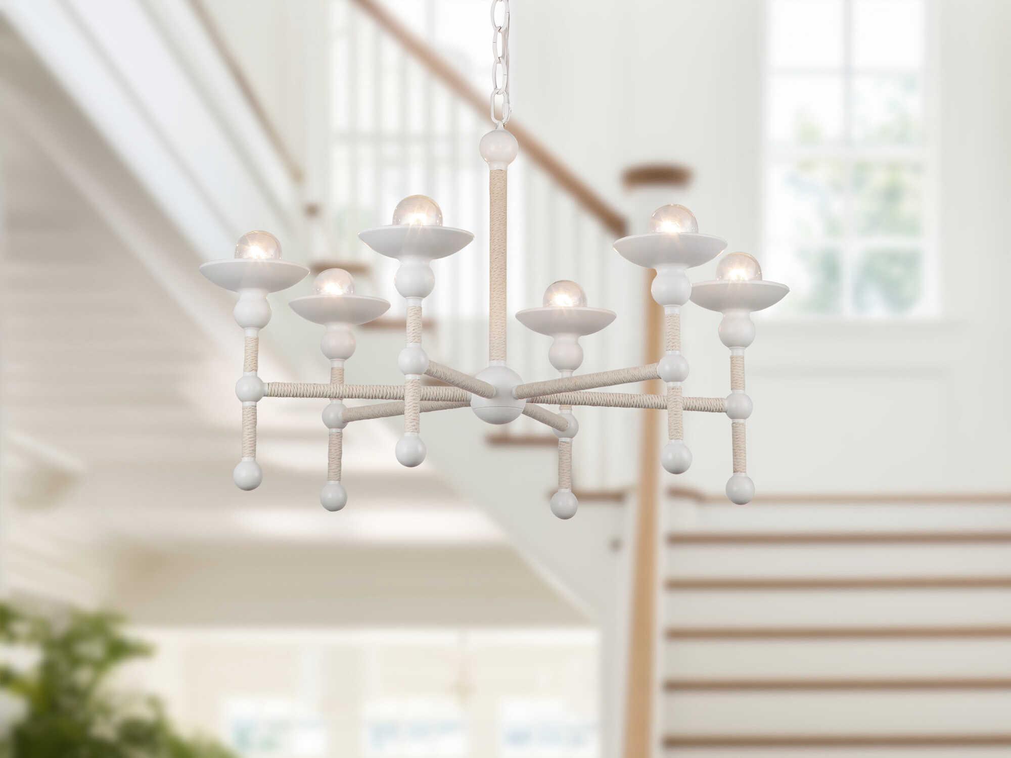 Alora Lighting Nadine 6-Light Matte White Chandelier