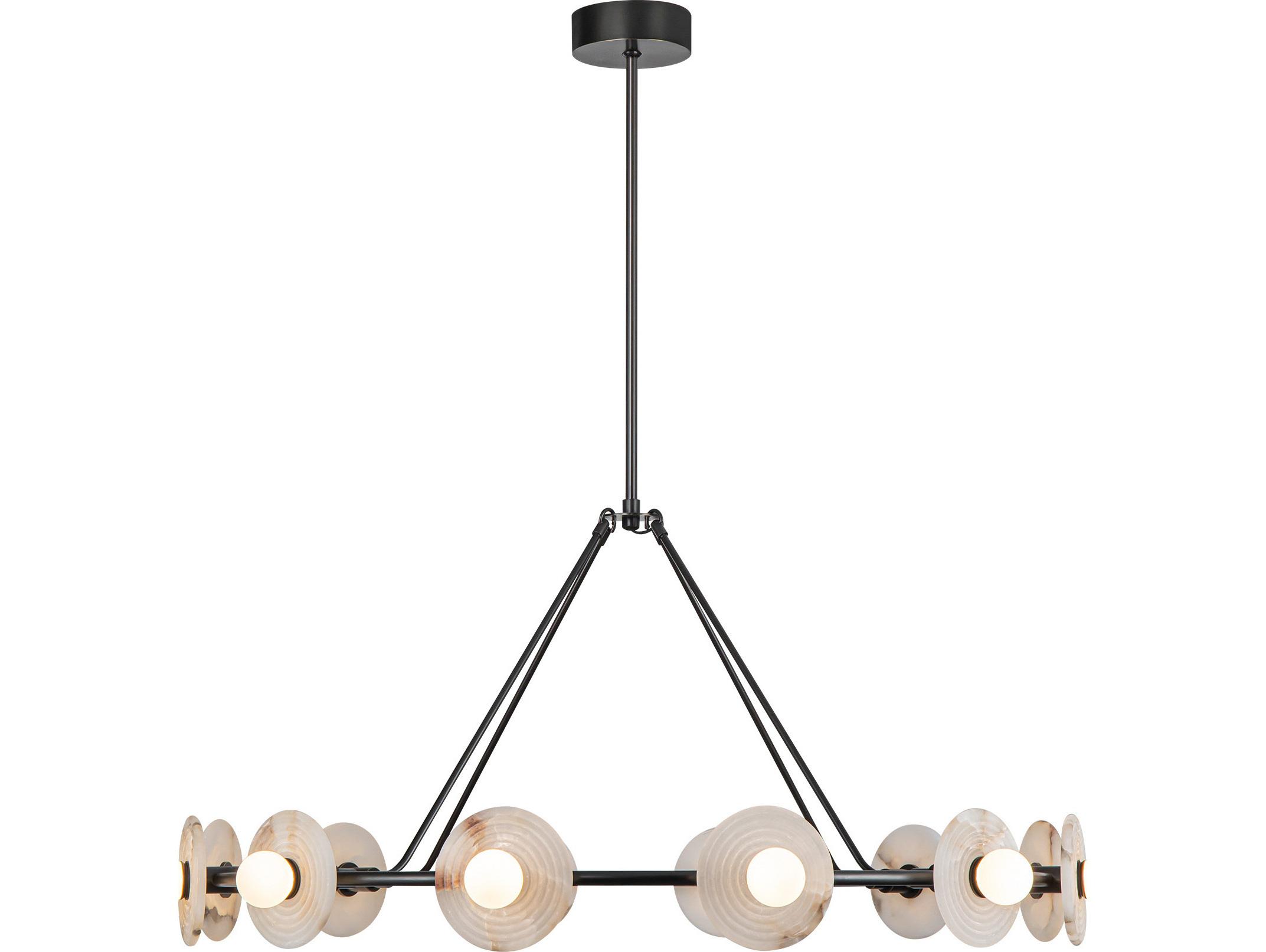 Alora Lighting Dahlia Urban Bronze Black Round Chandelier