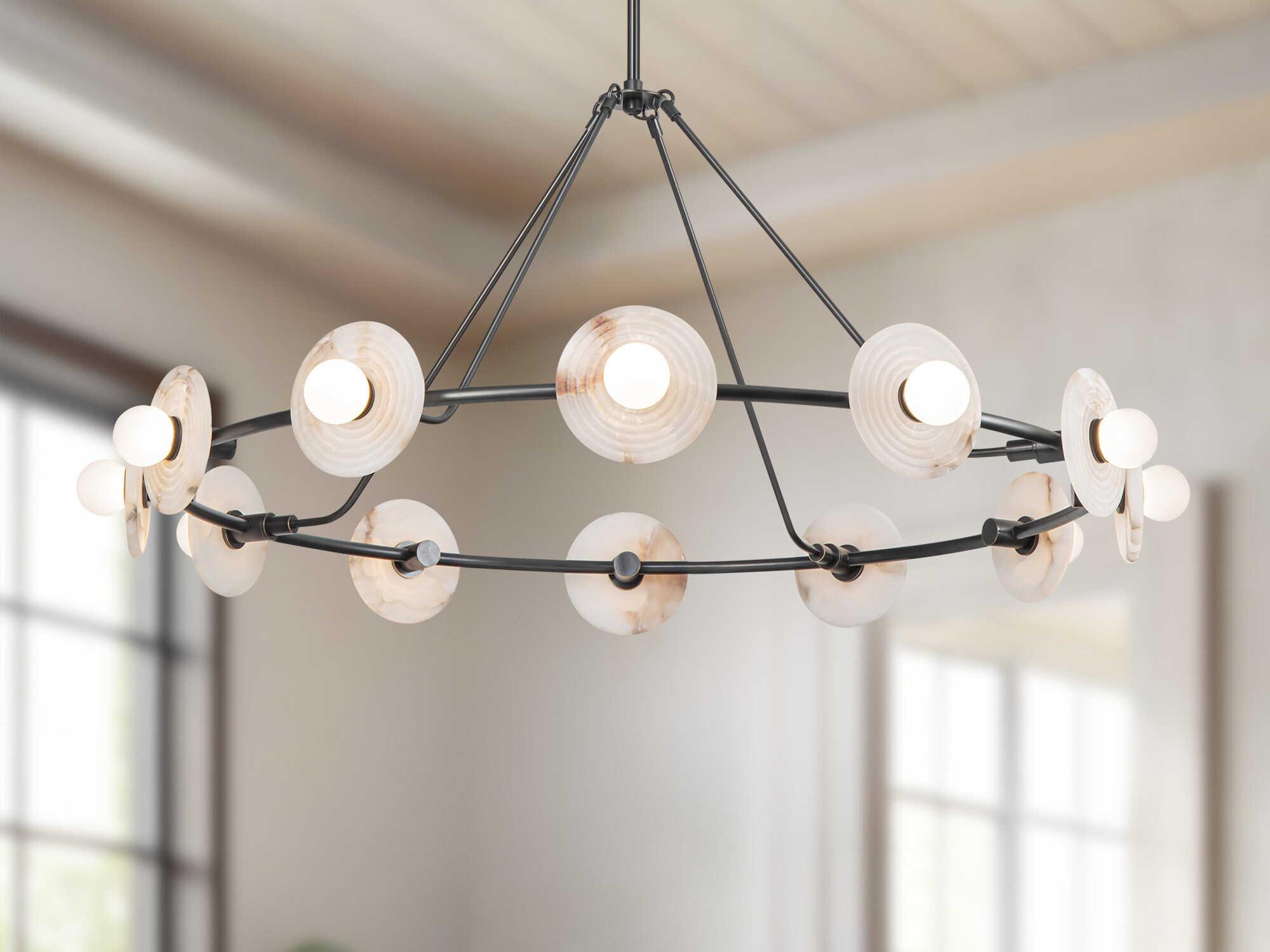 Alora Lighting Dahlia Urban Bronze Black Round Chandelier