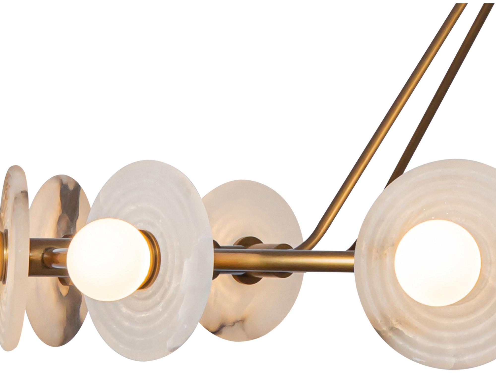 Alora Lighting Dahlia Vintage Brass Round Chandelier