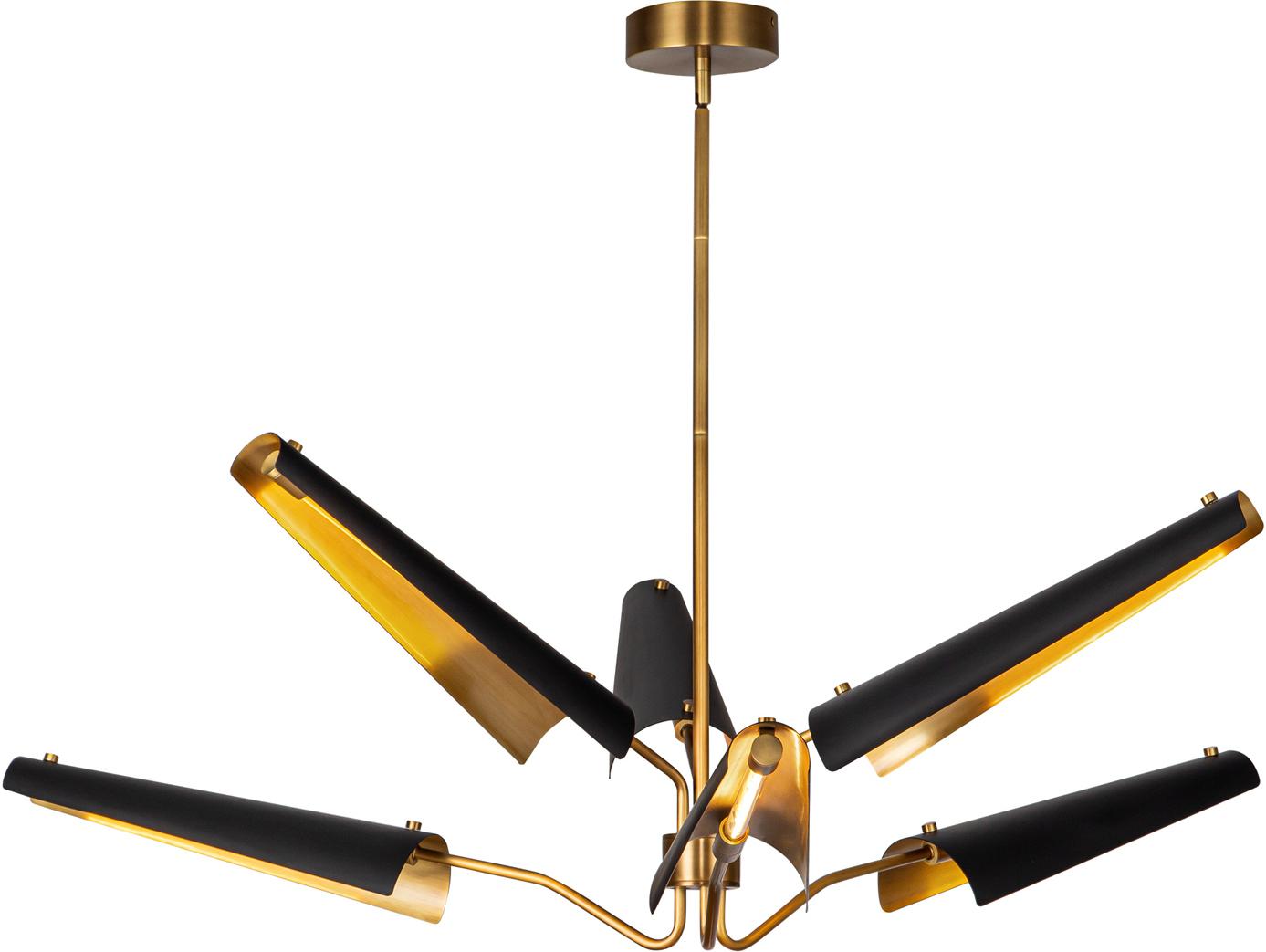 Alora Lighting Osorio Matte Black Vintage Brass Chandelier