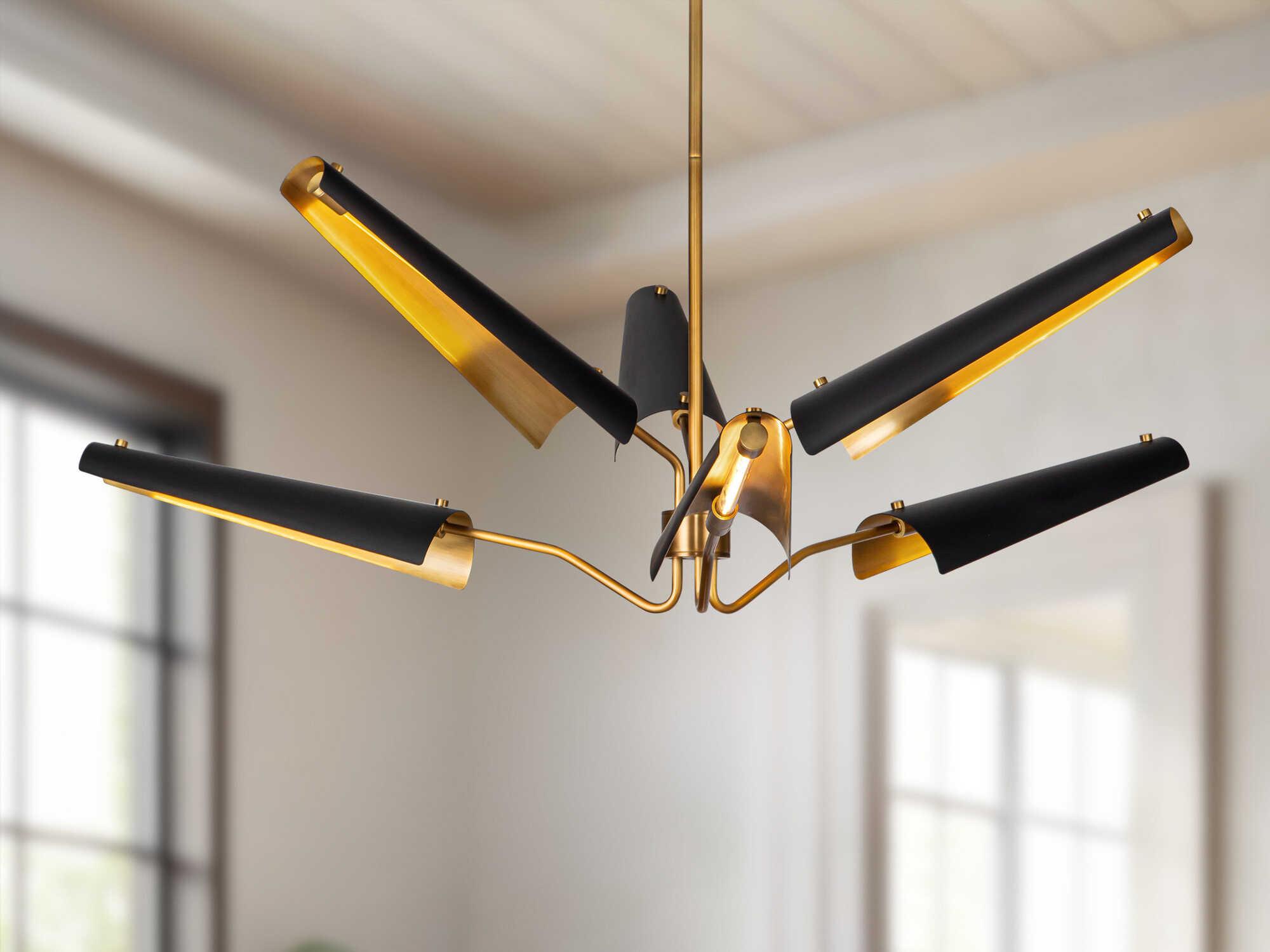 Alora Lighting Osorio Matte Black Vintage Brass Chandelier