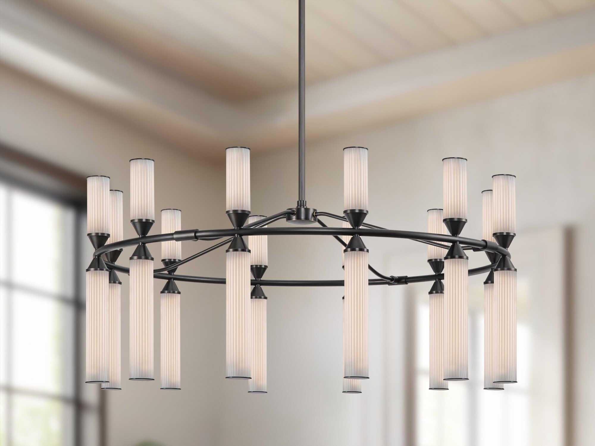 Alora Lighting Edwin Urban Bronze Black Geometric Chandelier