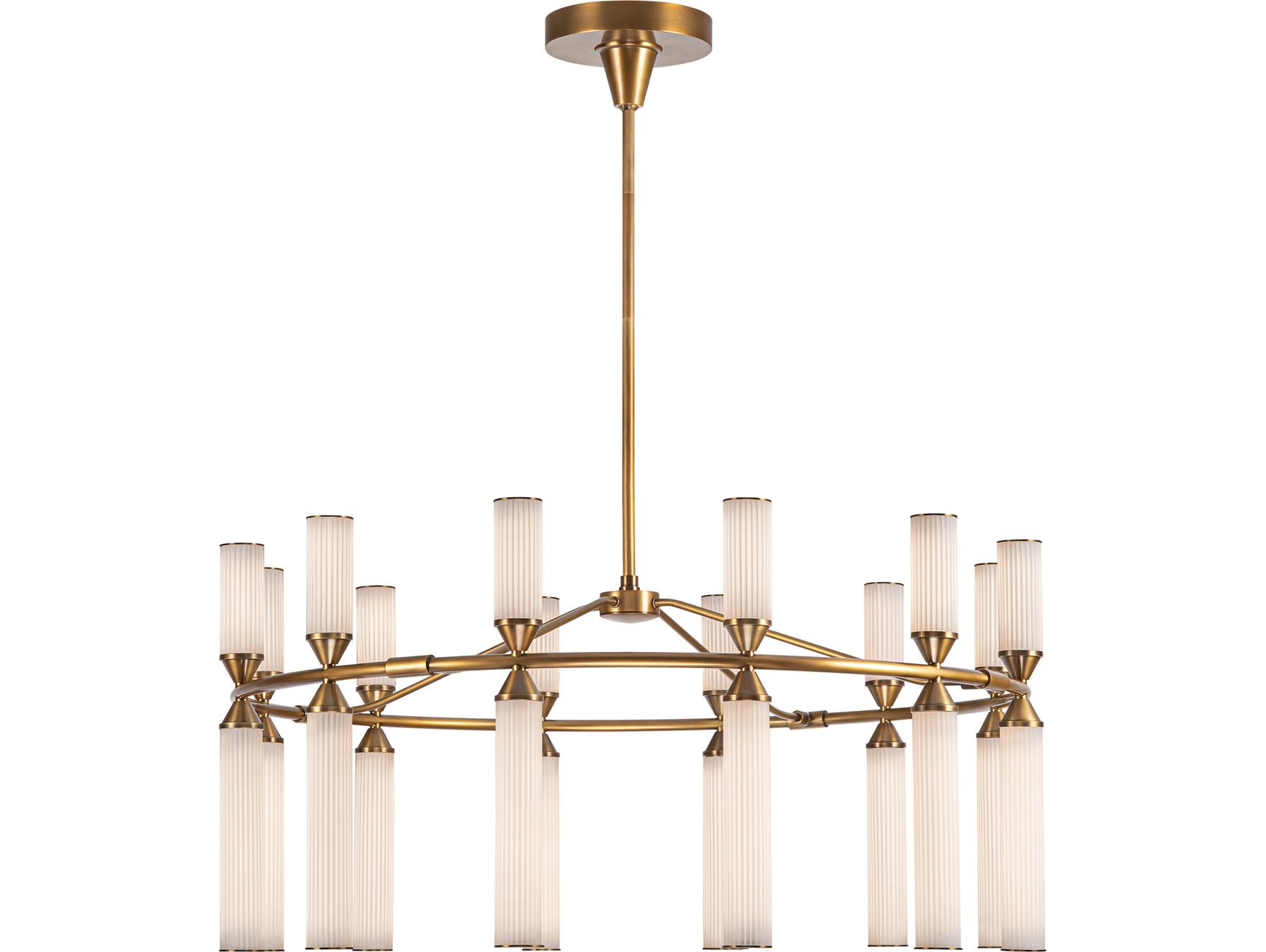 Alora Lighting Edwin Vintage Brass Geometric Chandelier