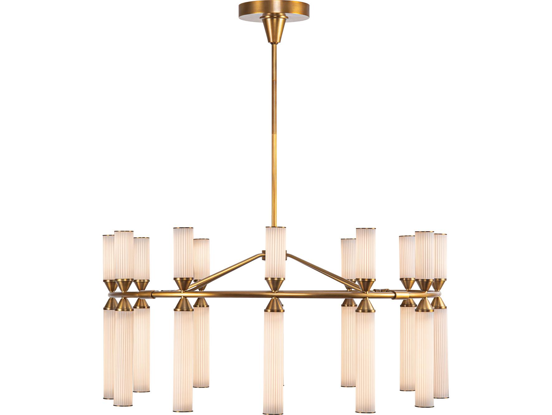 Alora Lighting Edwin Vintage Brass Geometric Chandelier