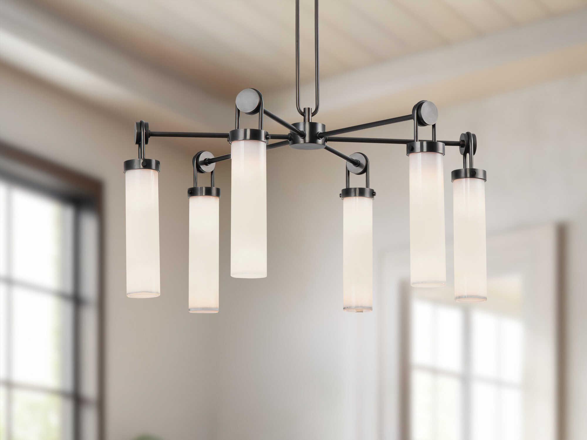 Alora Lighting Wynwood 6-Light Urban Bronze Black Cylinder Chandelier