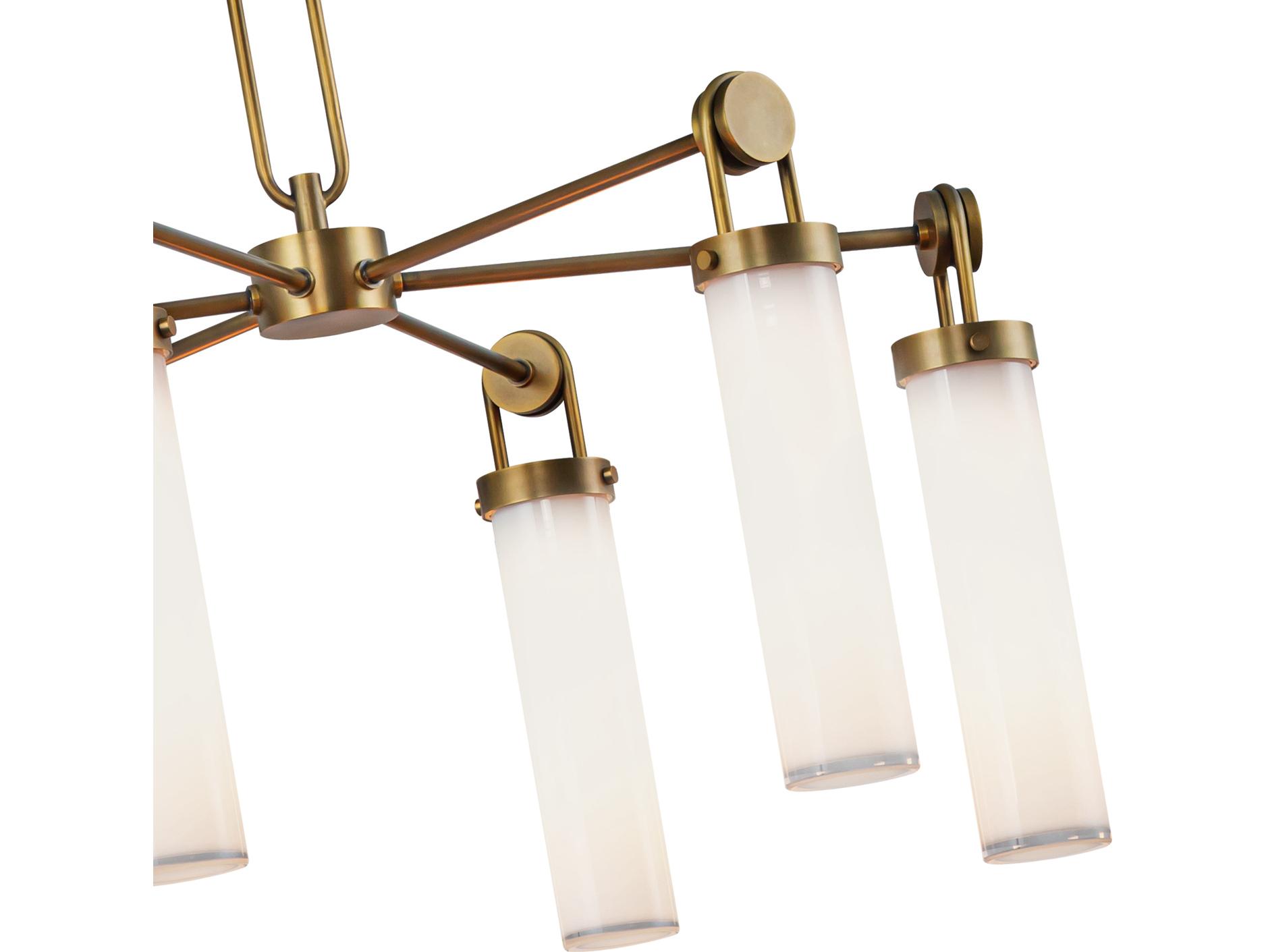 Alora Lighting Wynwood 6-Light Vintage Brass Cylinder Chandelier