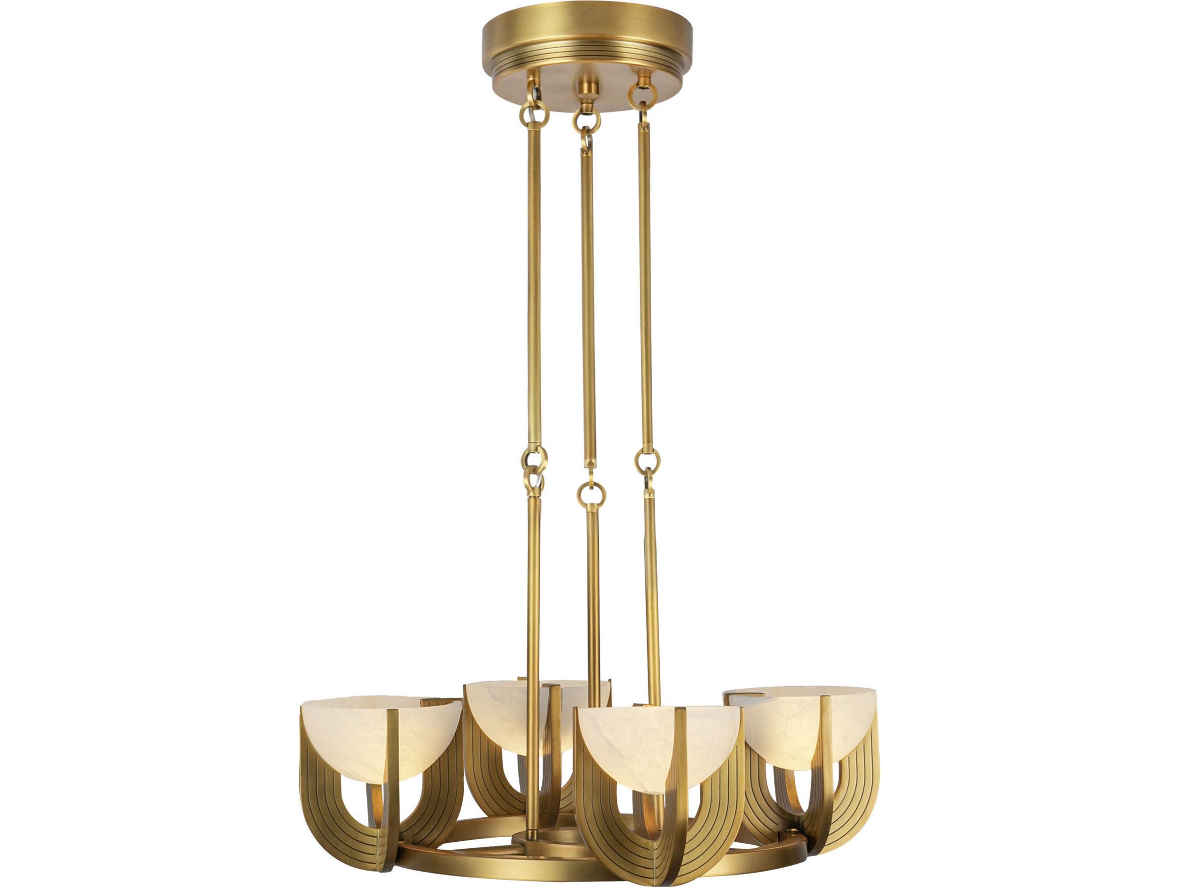 Alora Lighting Colette Vintage Brass Bowl Geometric Chandelier