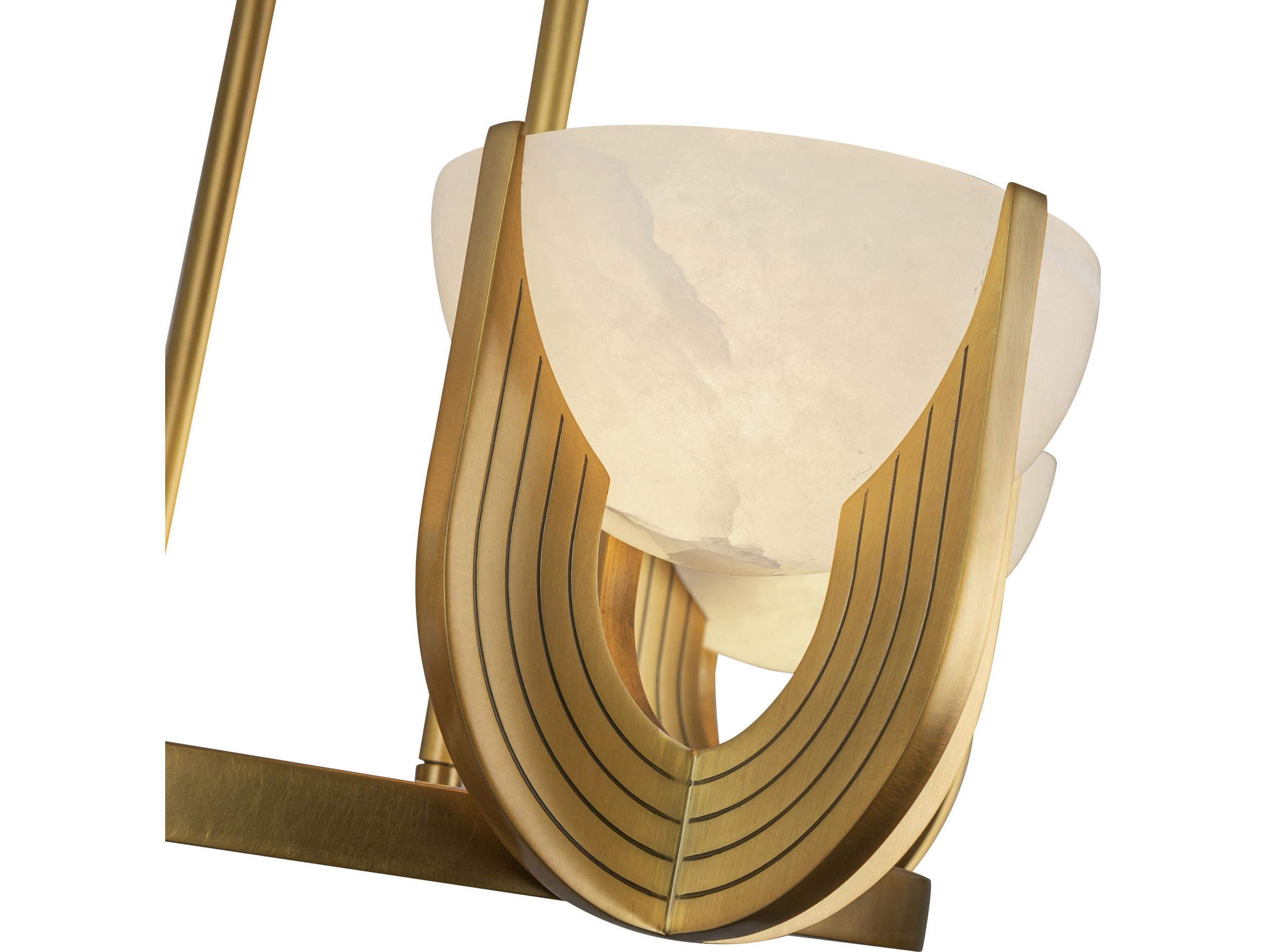 Alora Lighting Colette Vintage Brass Bowl Geometric Chandelier