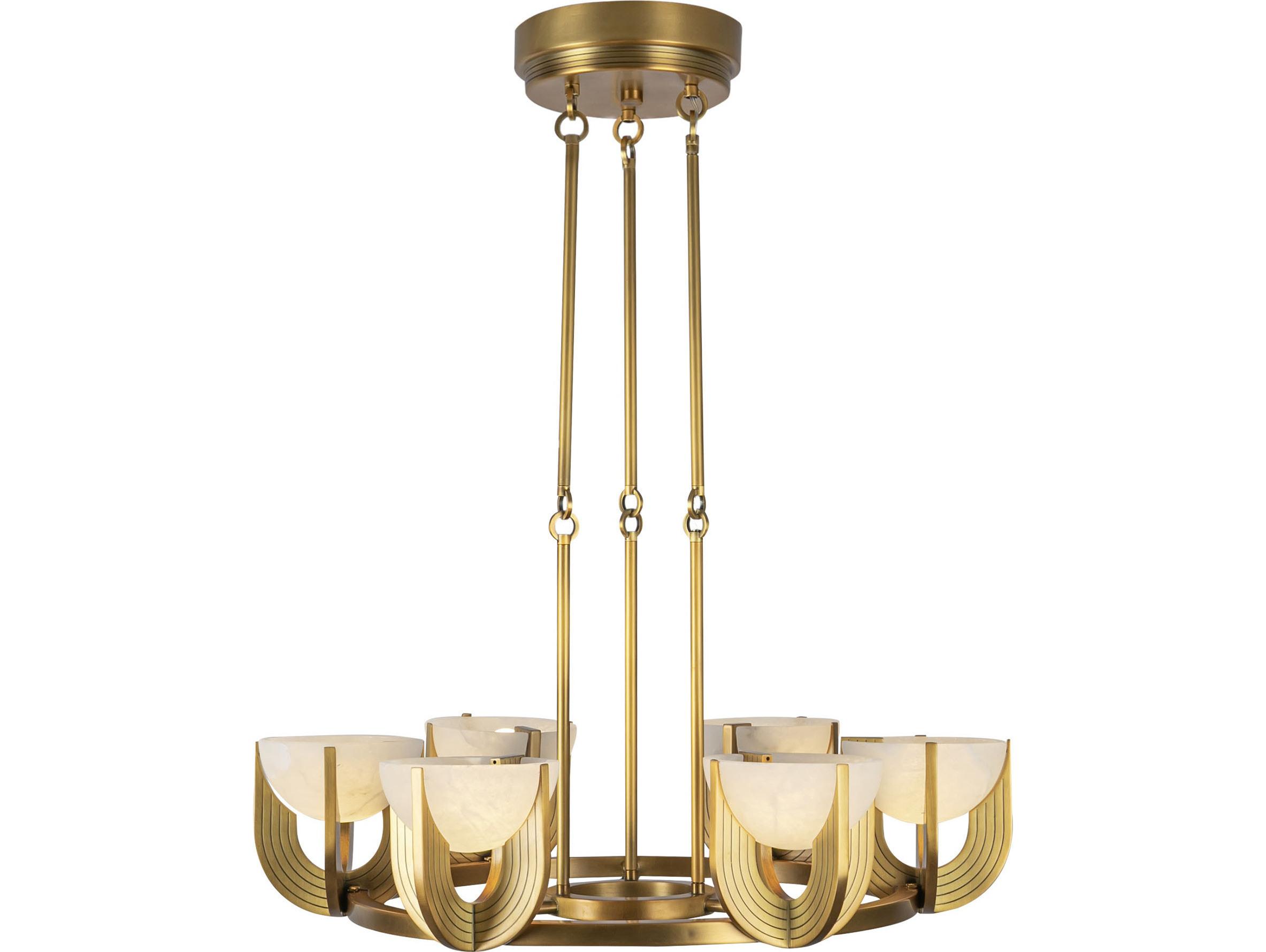 Alora Lighting Colette Vintage Brass Bowl Geometric Chandelier