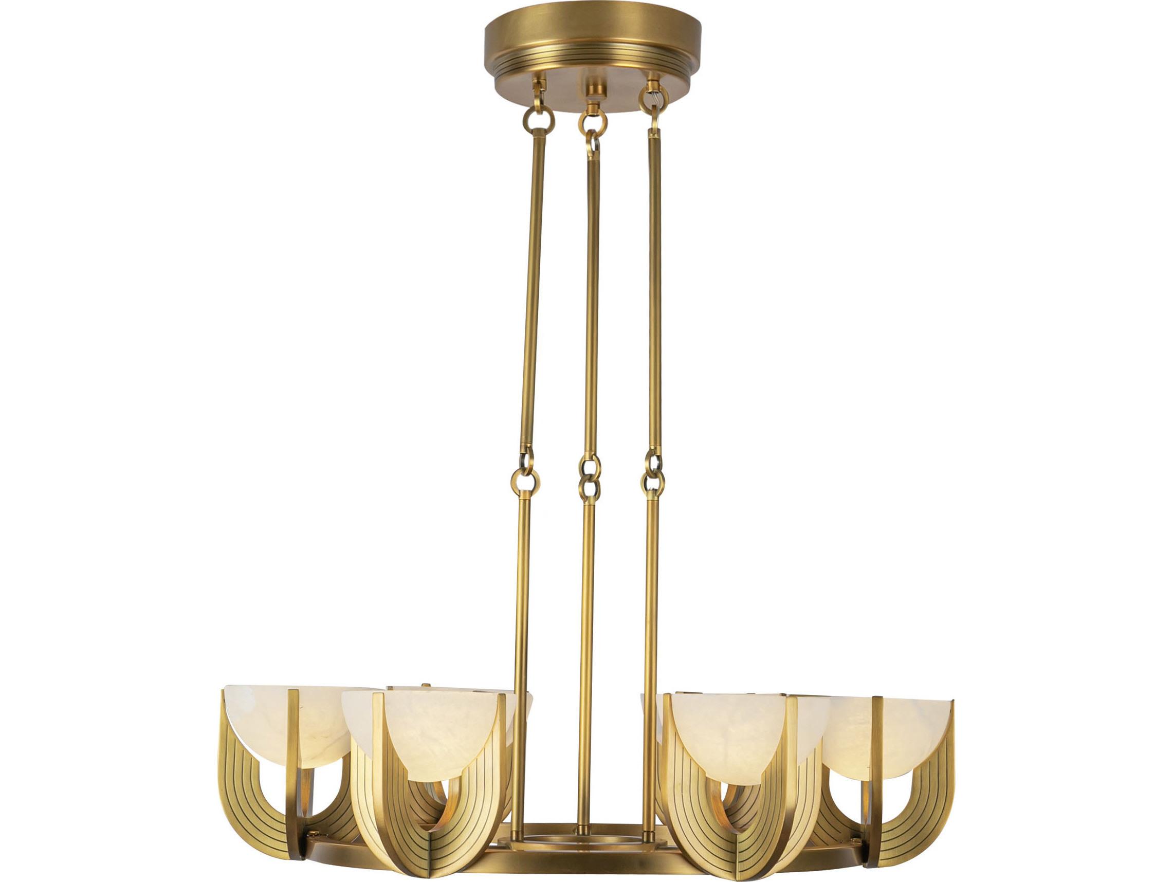 Alora Lighting Colette Vintage Brass Bowl Geometric Chandelier