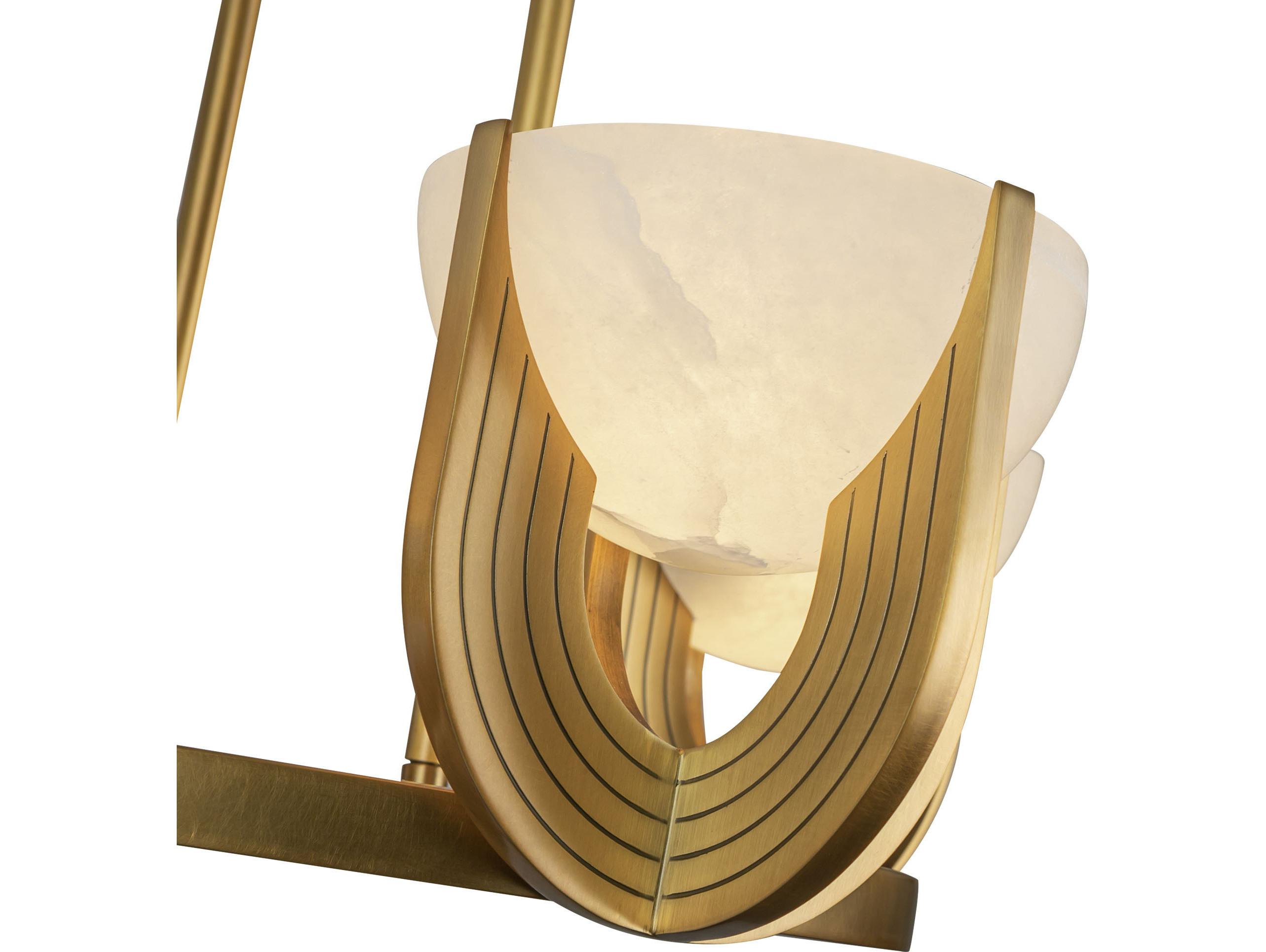 Alora Lighting Colette Vintage Brass Bowl Geometric Chandelier