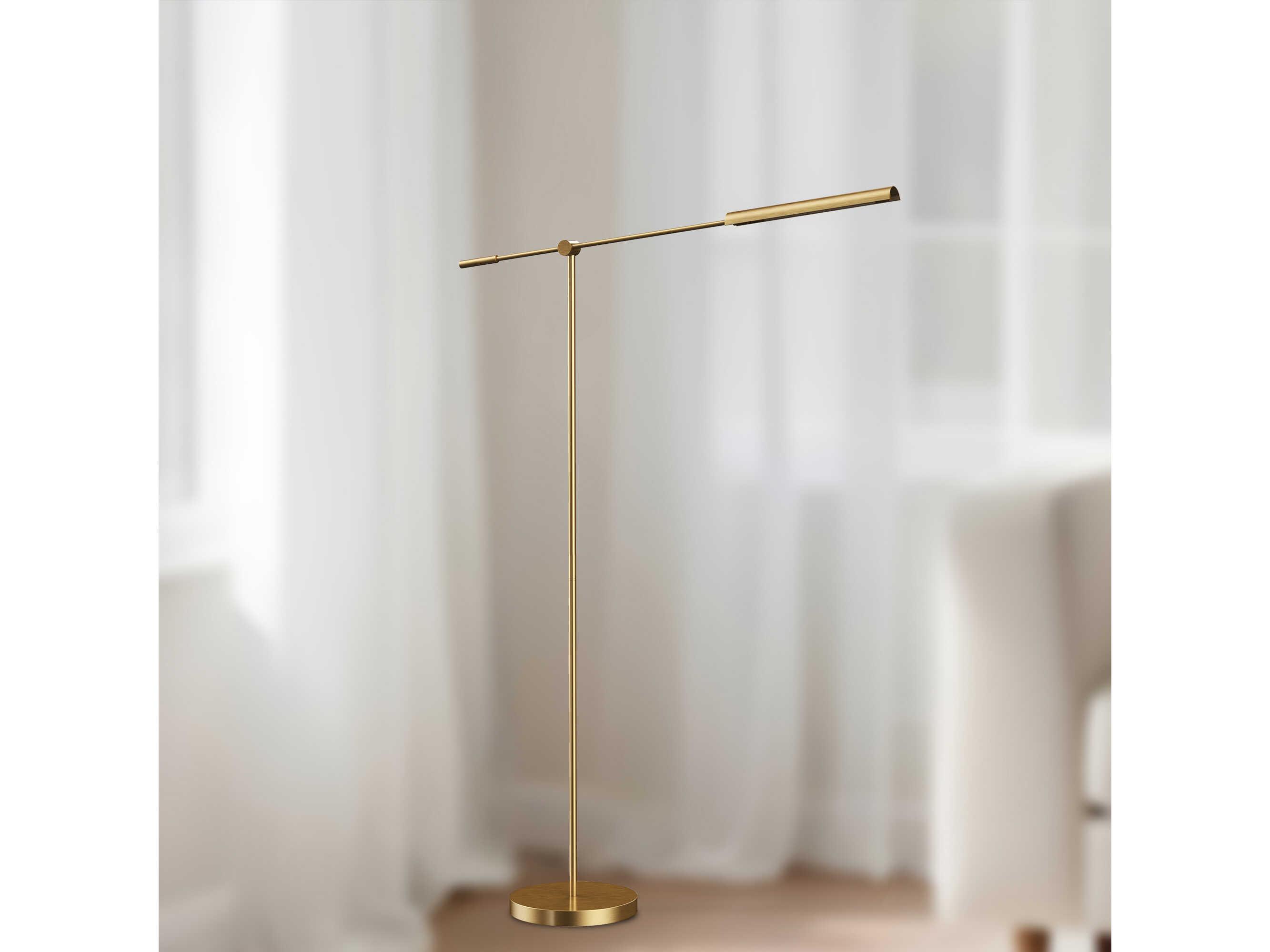 Alora Lighting Astrid Vintage Brass Clear Glass Metal Floor Lamp