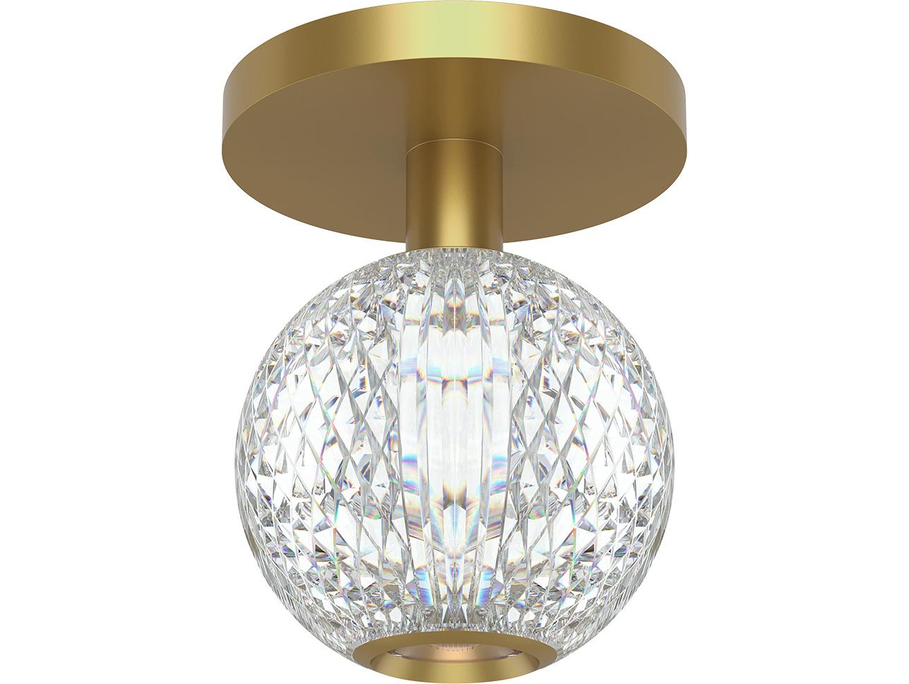 Alora Lighting Marni Natural Brass Globe Flush Mount
