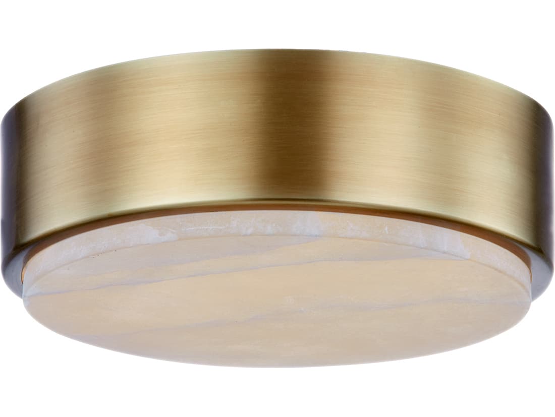 Alora Lighting Blanco Vintage Brass Round Flush Mount