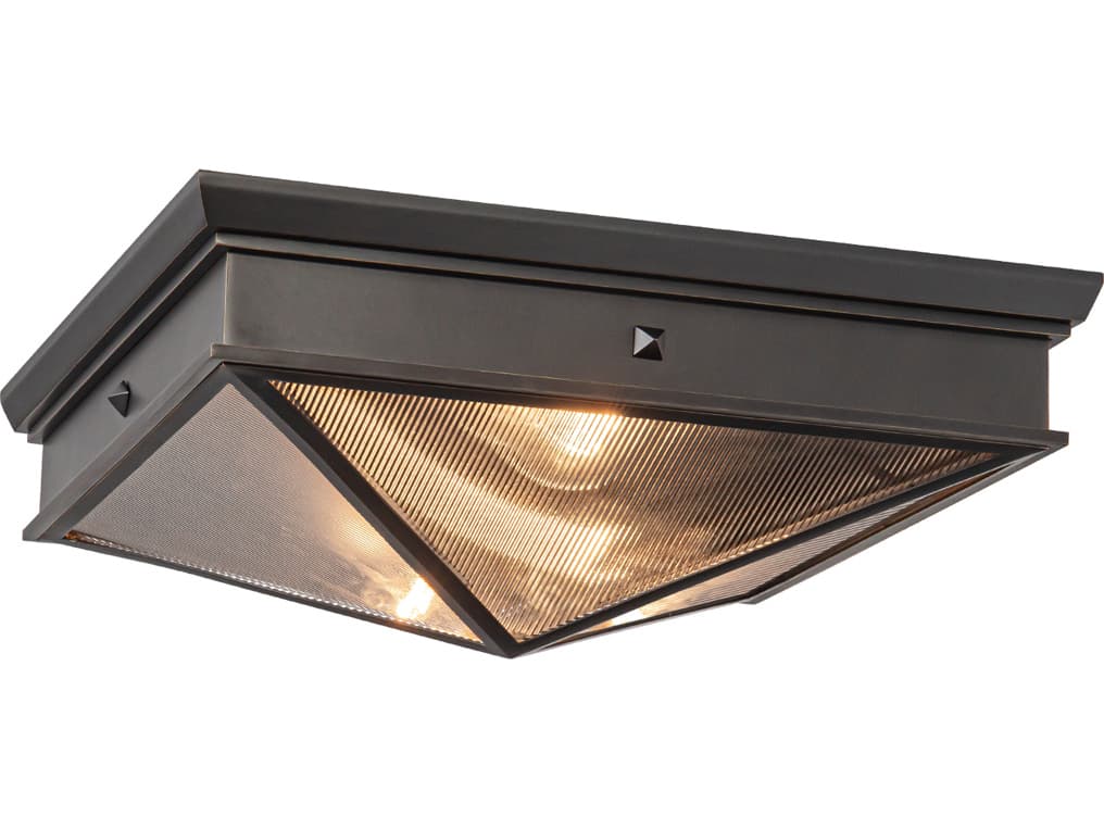 Alora Lighting Cairo 2-Light Urban Bronze Geometric Flush Mount
