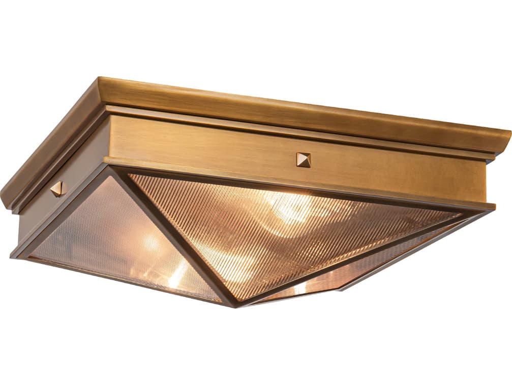 Alora Lighting Cairo 2-Light Vintage Brass Geometric Flush Mount