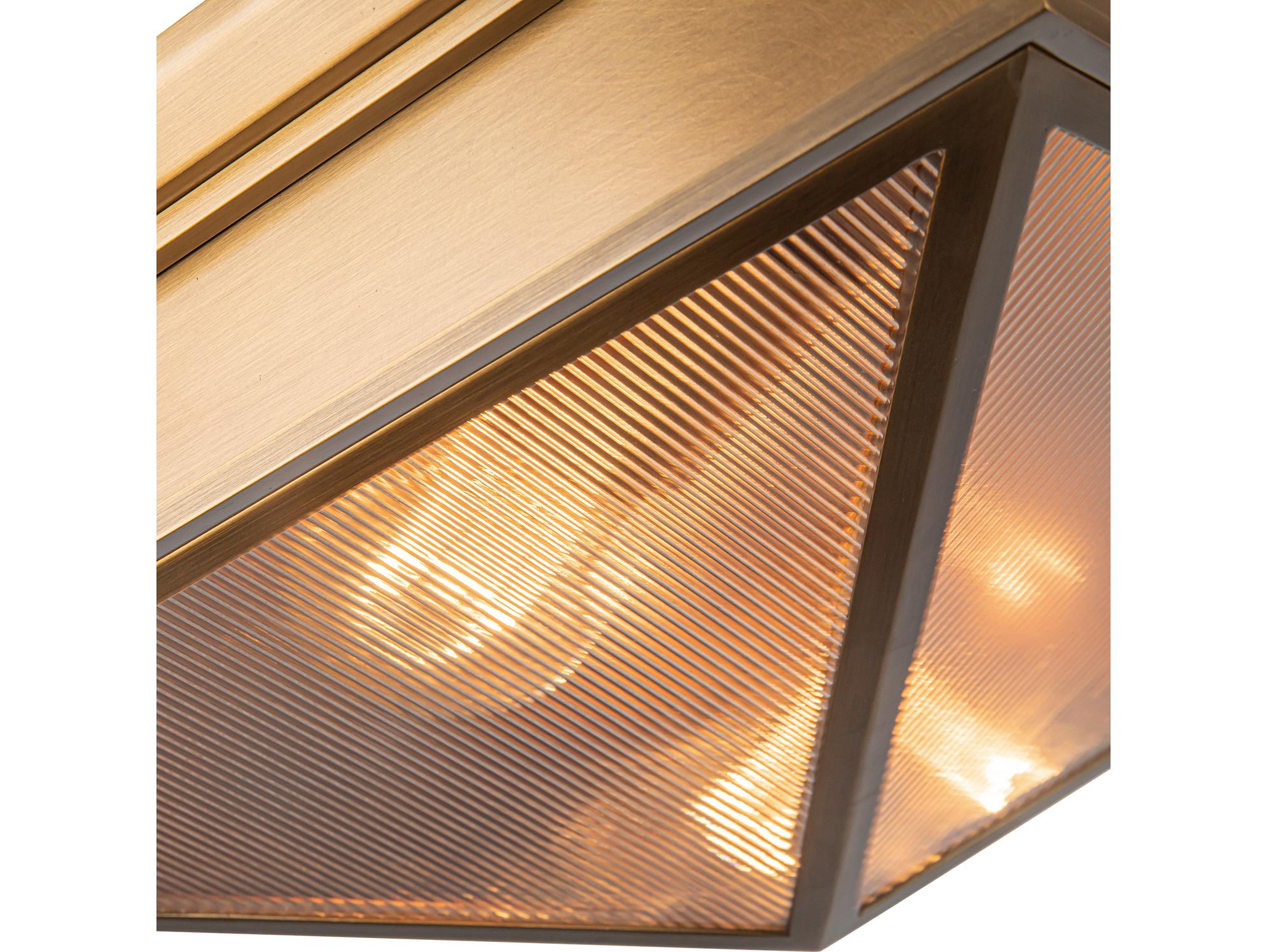 Alora Lighting Cairo 2-Light Vintage Brass Geometric Flush Mount