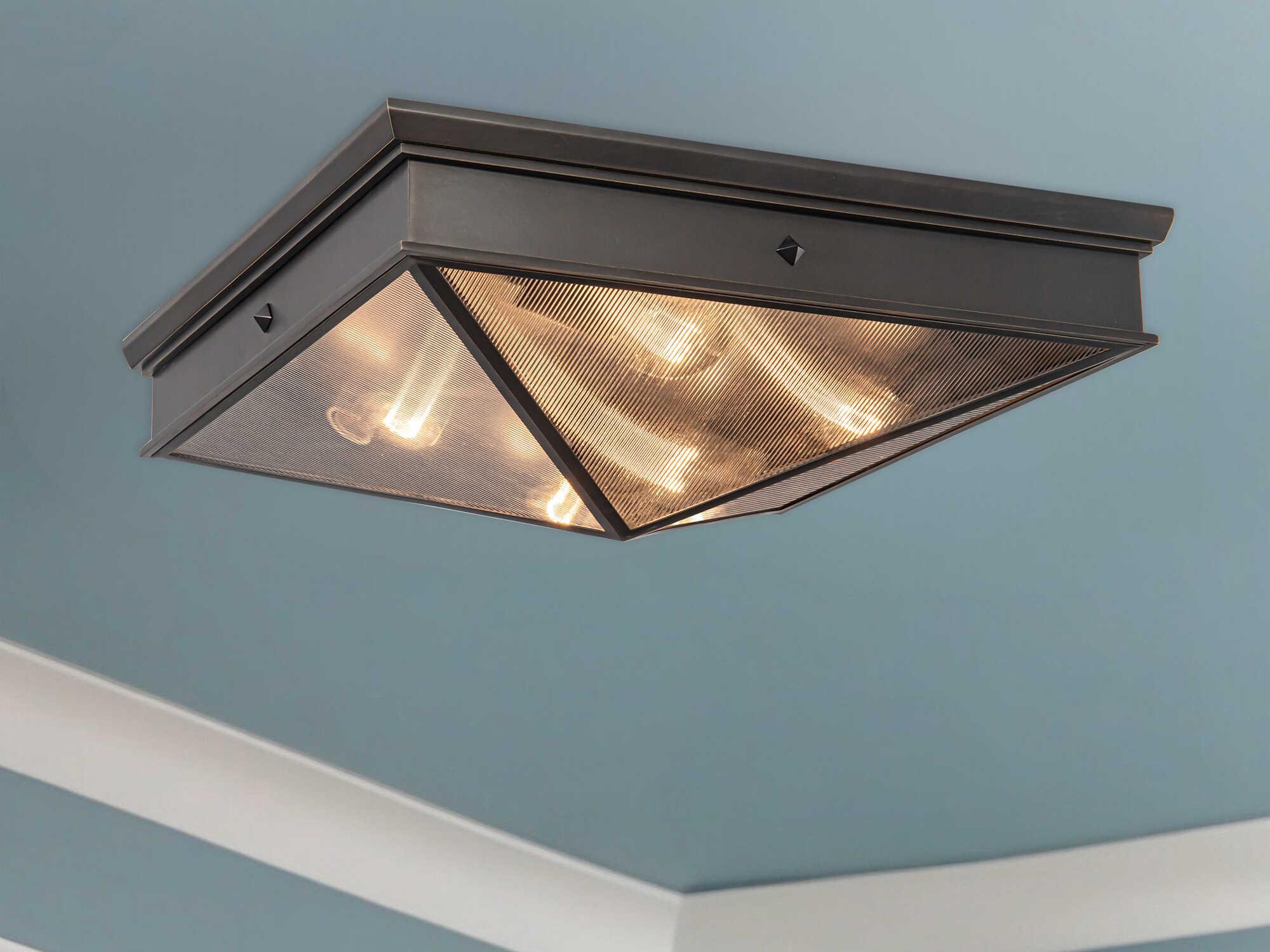 Alora Lighting Cairo 4-Light Urban Bronze Geometric Flush Mount