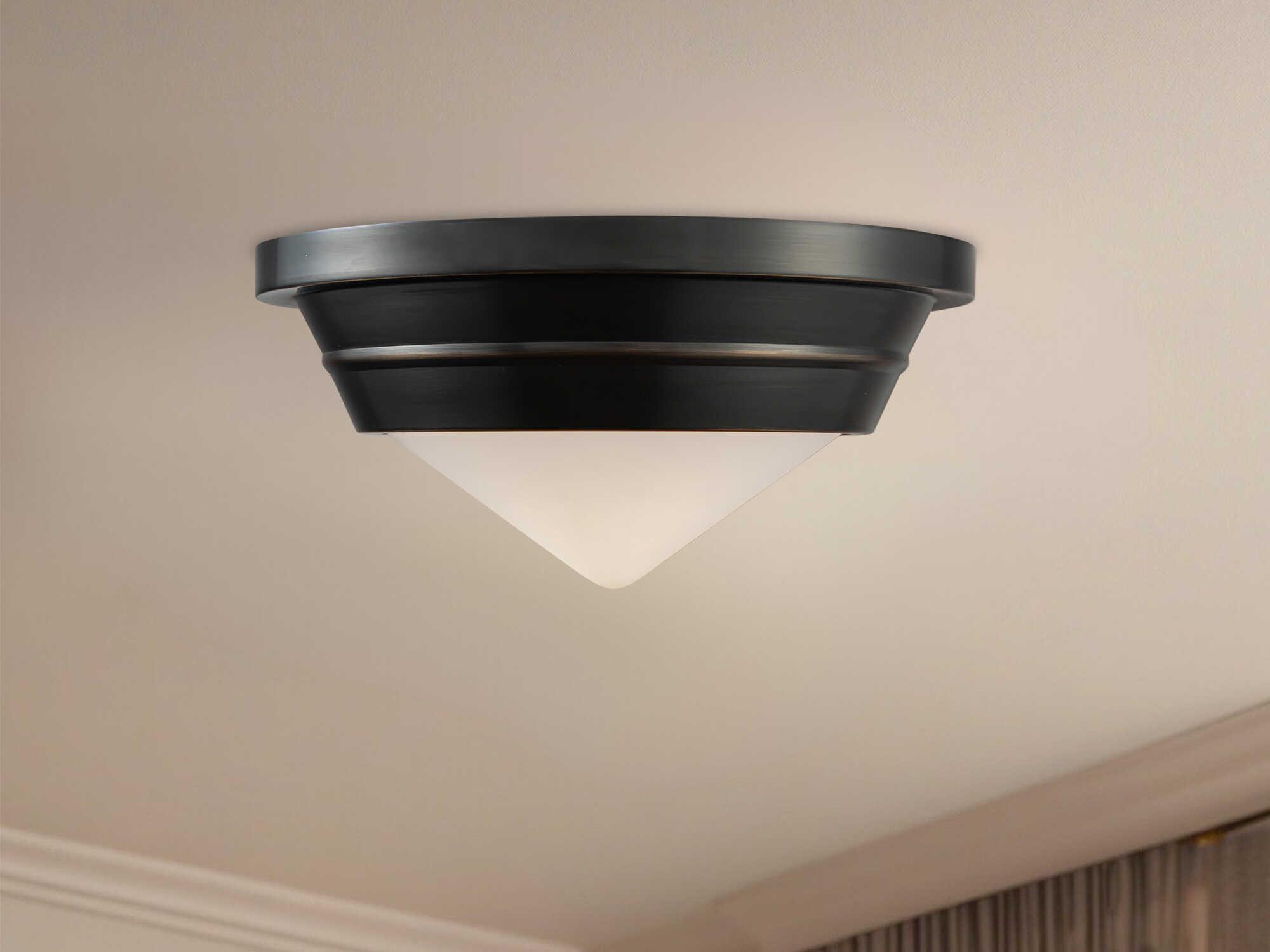 Alora Lighting Willard 1-Light Urban Bronze Black Flush Mount