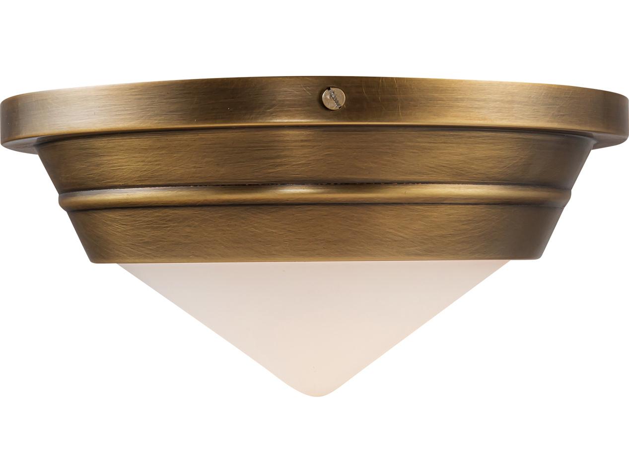Alora Lighting Willard 1-Light Vintage Brass Flush Mount