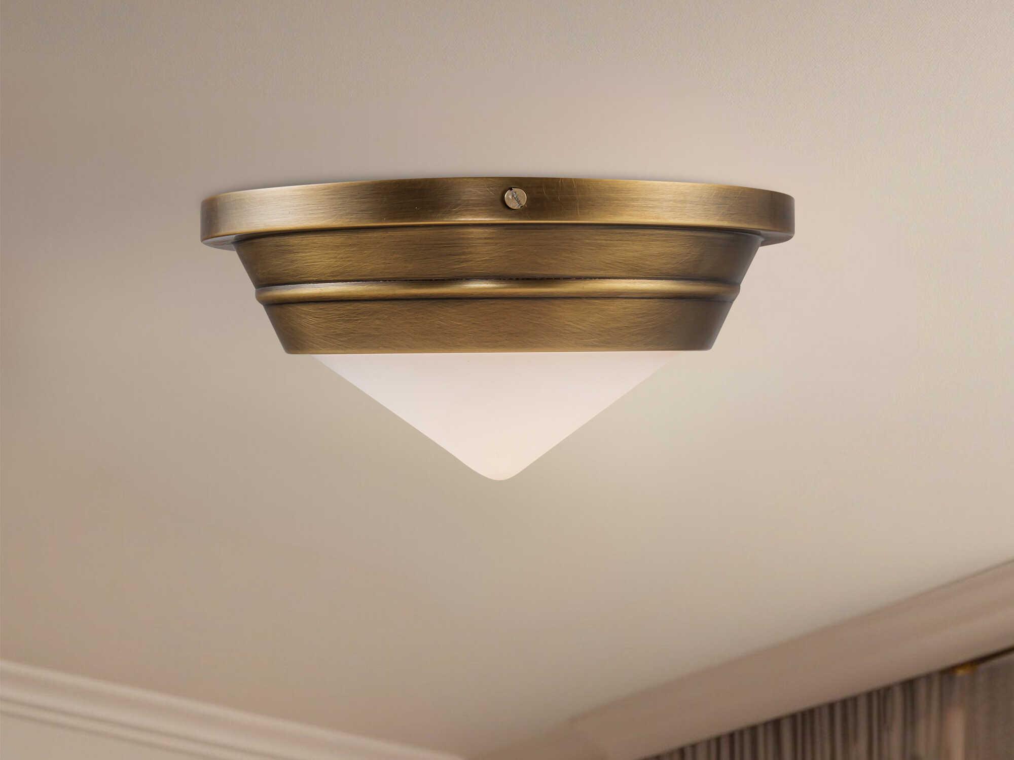 Alora Lighting Willard 1-Light Vintage Brass Flush Mount