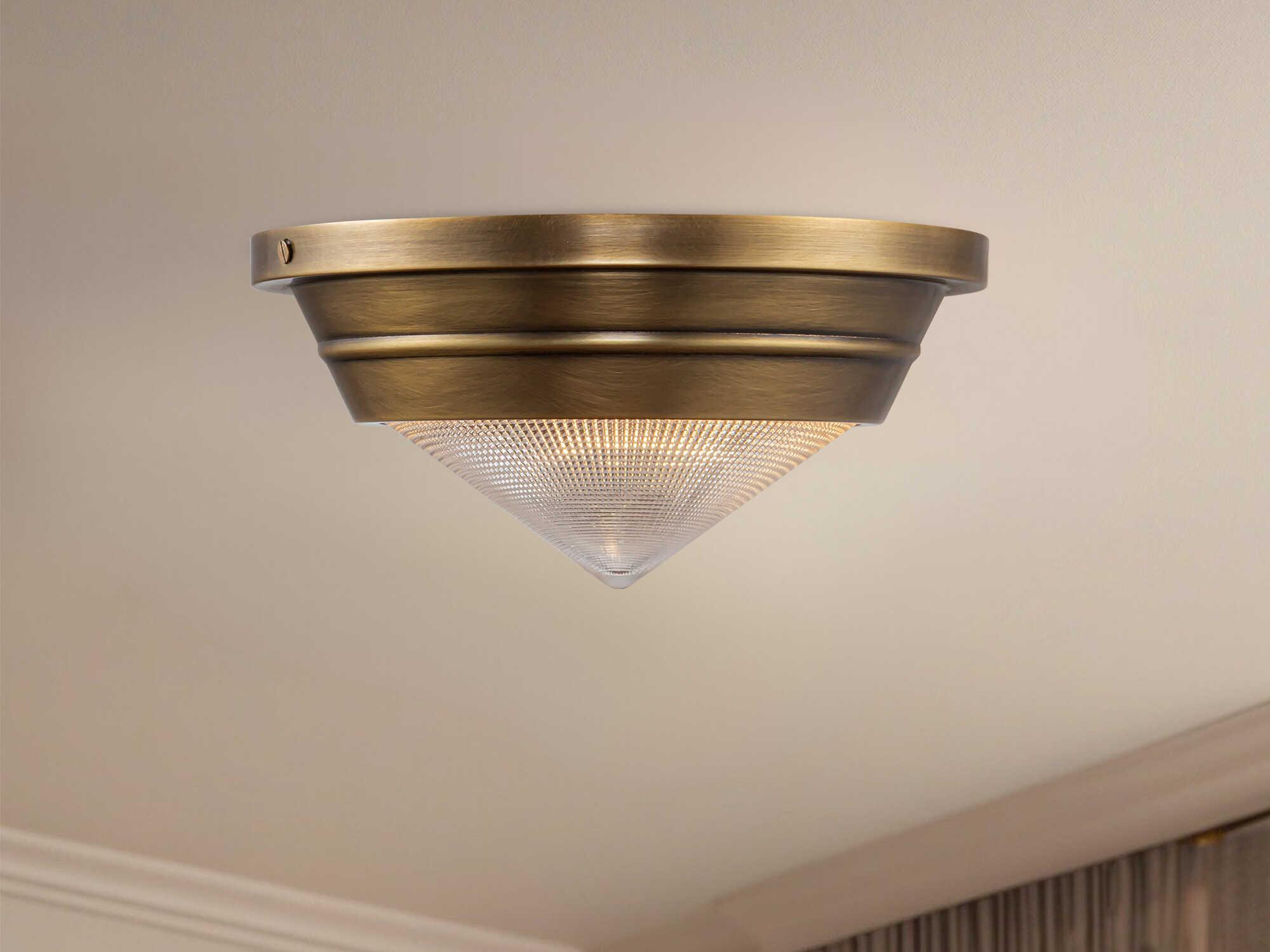 Alora Lighting Willard 1-Light Vintage Brass Flush Mount