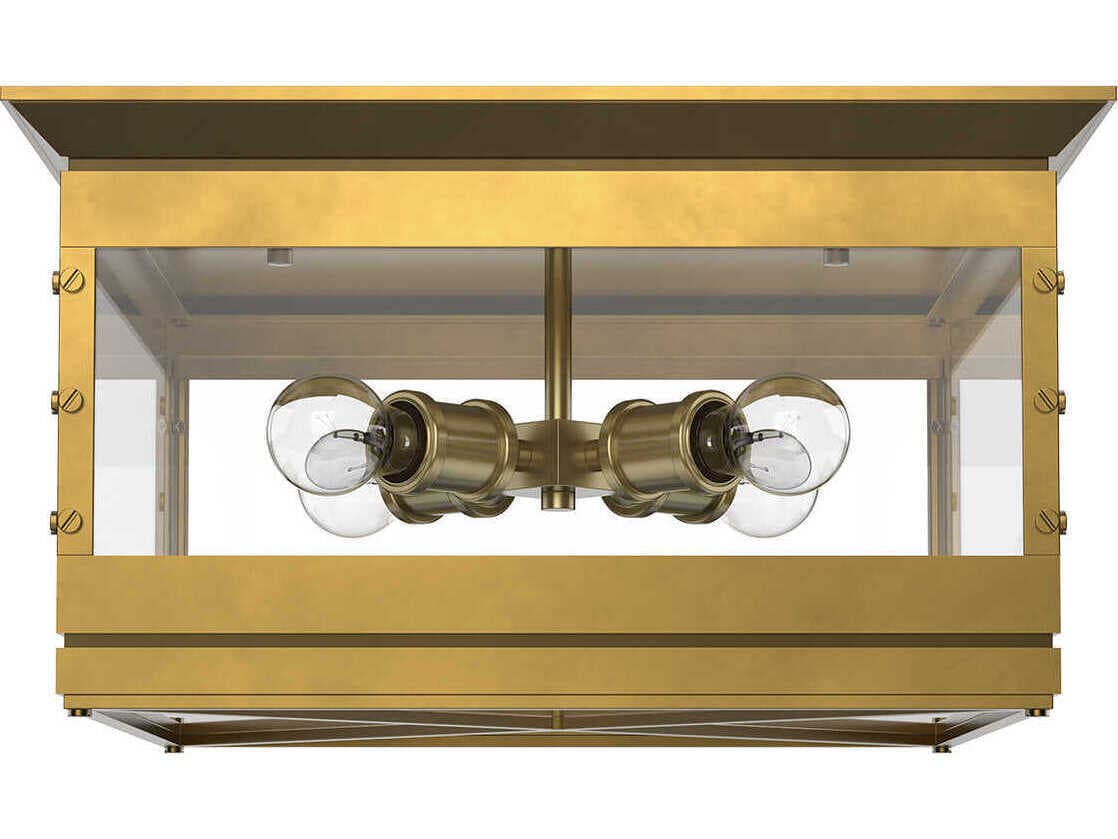 Alora Lighting Douglas 4-Light Vintage Brass Flush Mount