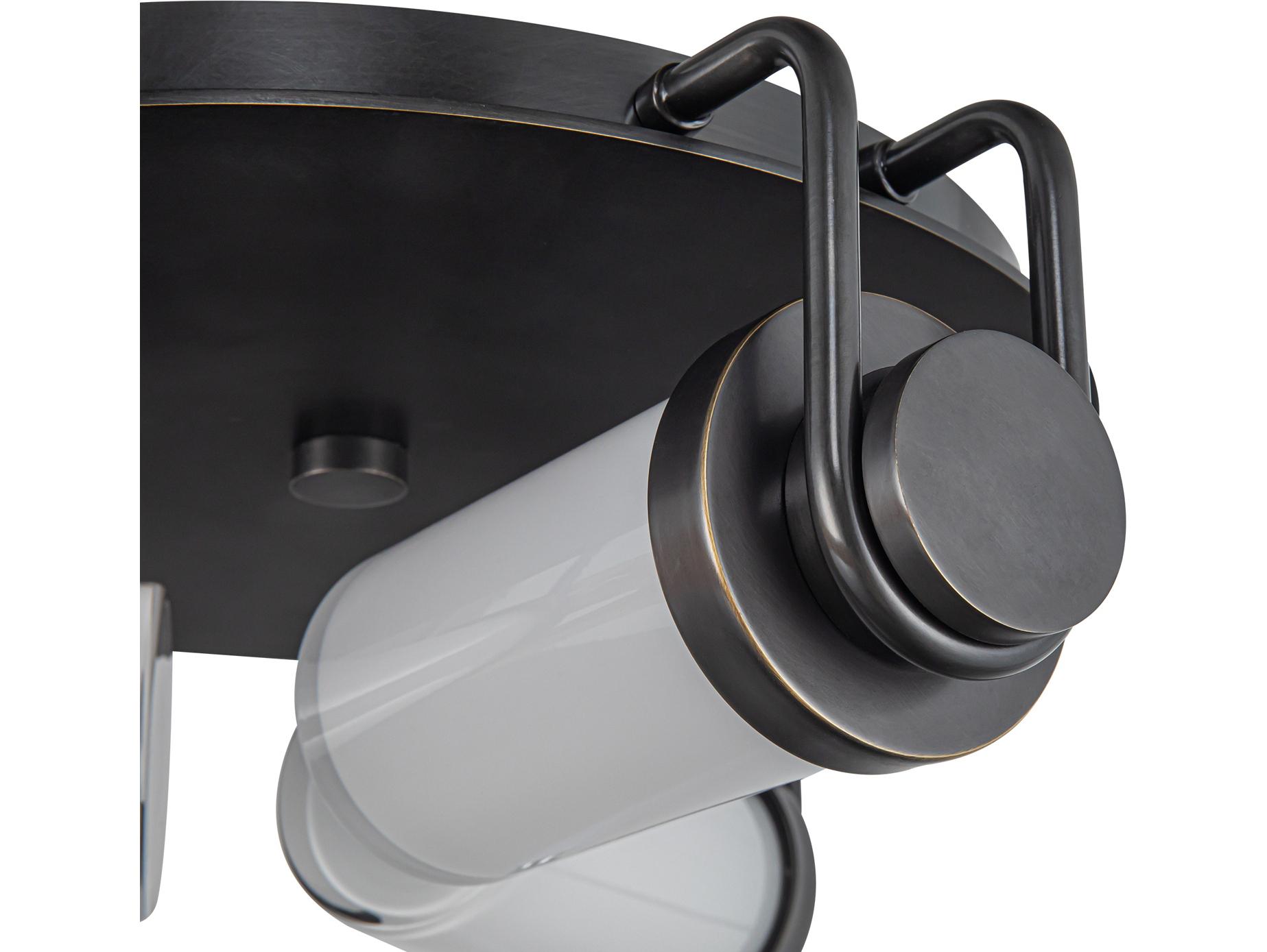 Alora Lighting Wynwood 3-Light Urban Bronze Black Round Flush Mount