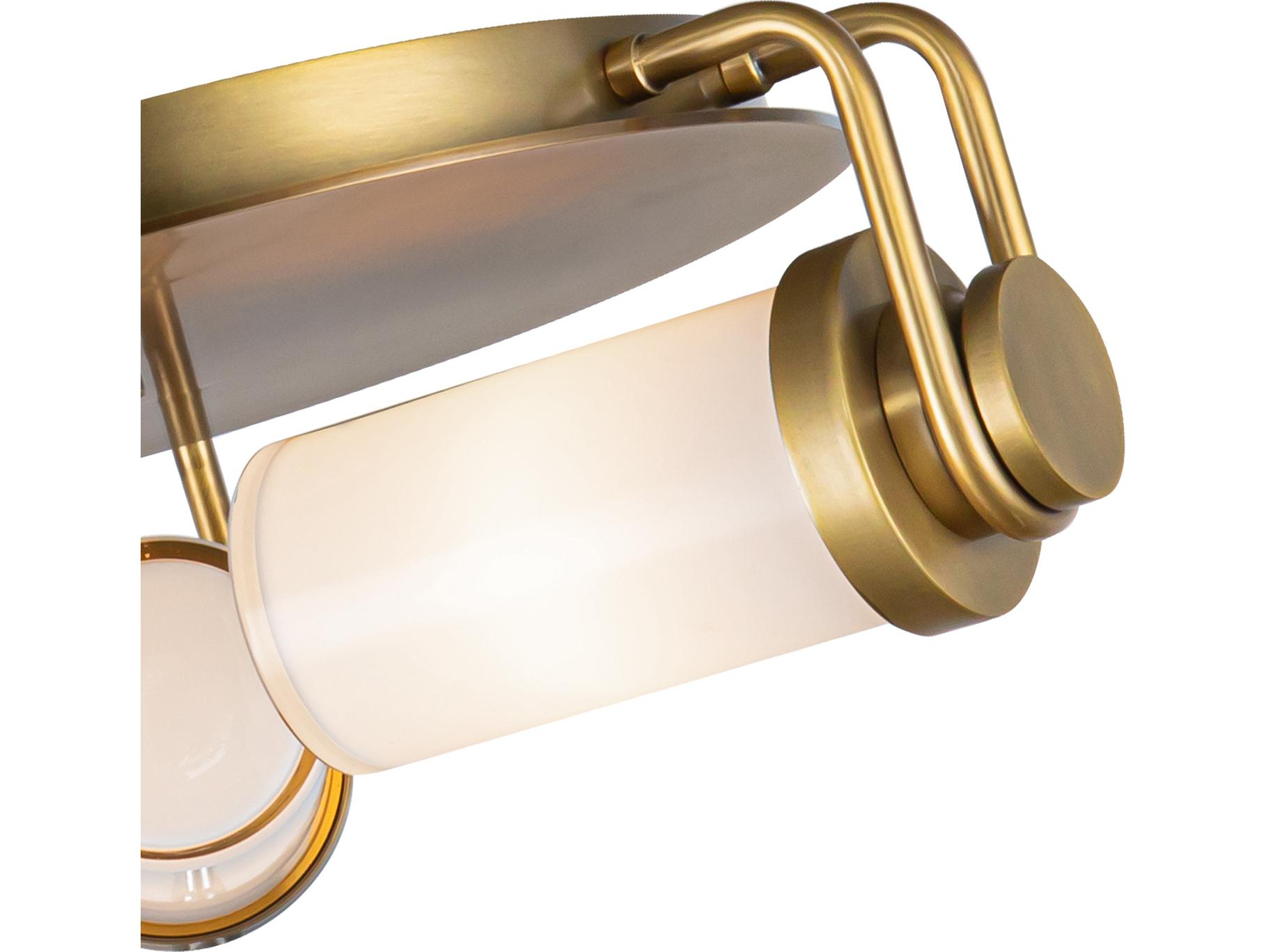 Alora Lighting Wynwood 3-Light Vintage Brass Round Flush Mount