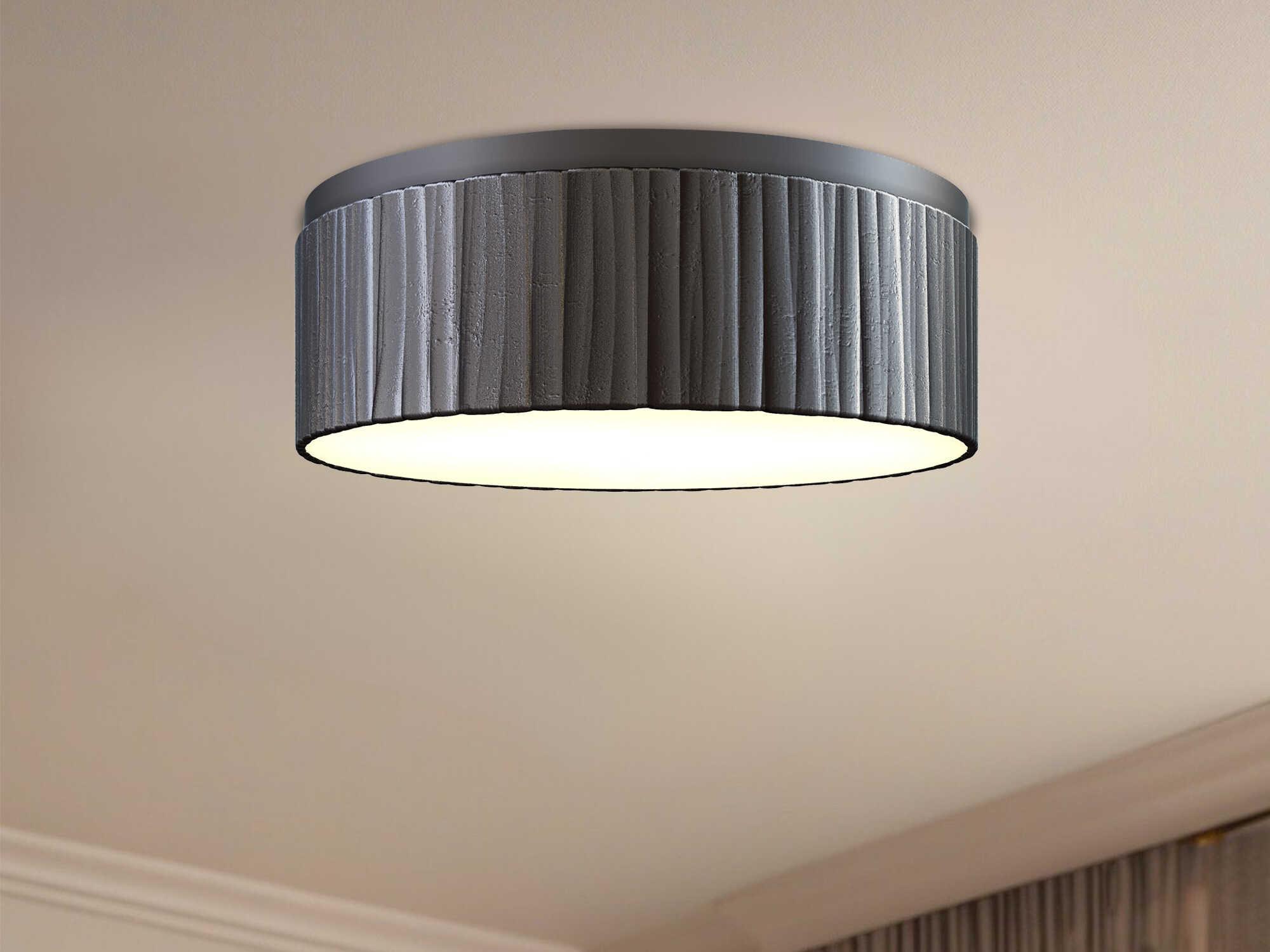 Alora Lighting Kensington Urban Bronze Black Round Flush Mount