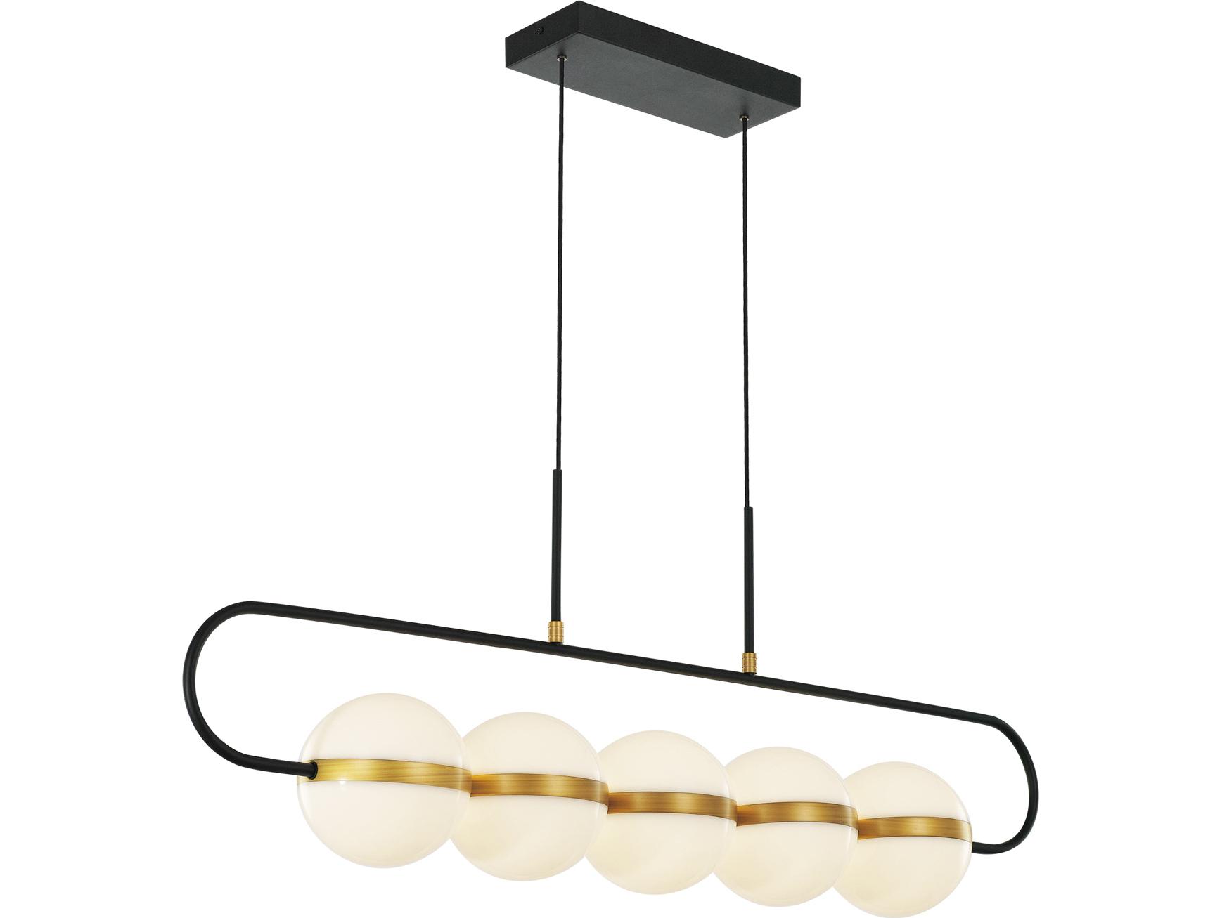 Alora Lighting Tagliato Matte Black Brushed Gold Globe Island Pendant