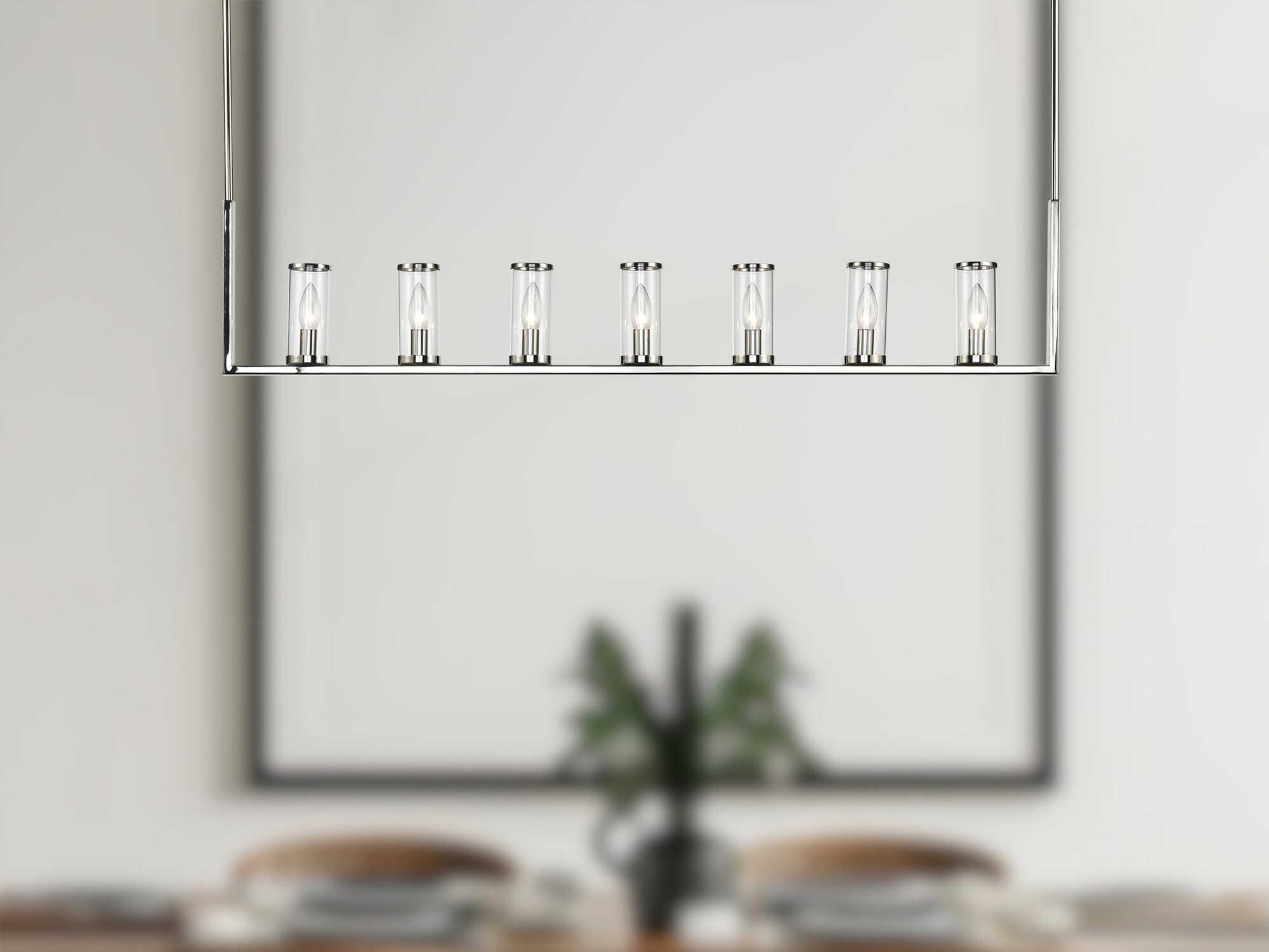 Alora Lighting Revolve 7-Light Polished Nickel Cylinder Linear Island Pendant