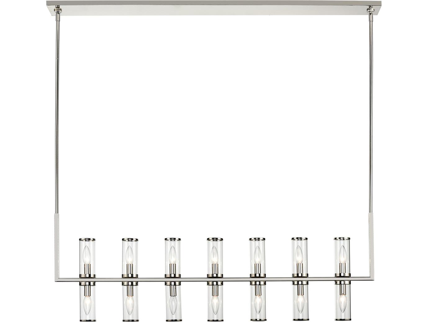 Alora Lighting Revolve 14-Light Polished Nickel Cylinder Linear Island Pendant