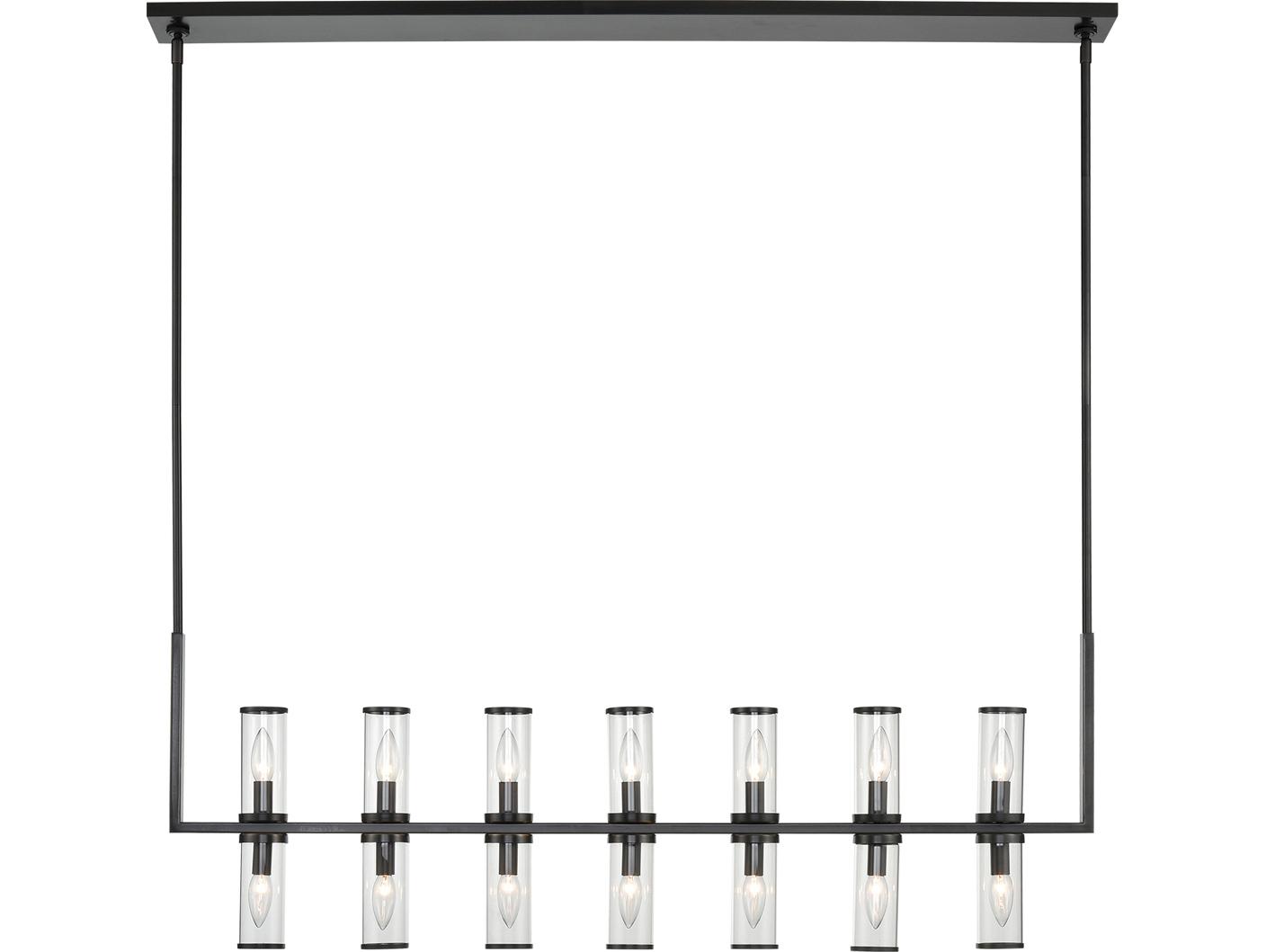Alora Lighting Revolve 14-Light Urban Bronze Black Cylinder Linear Island Pendant