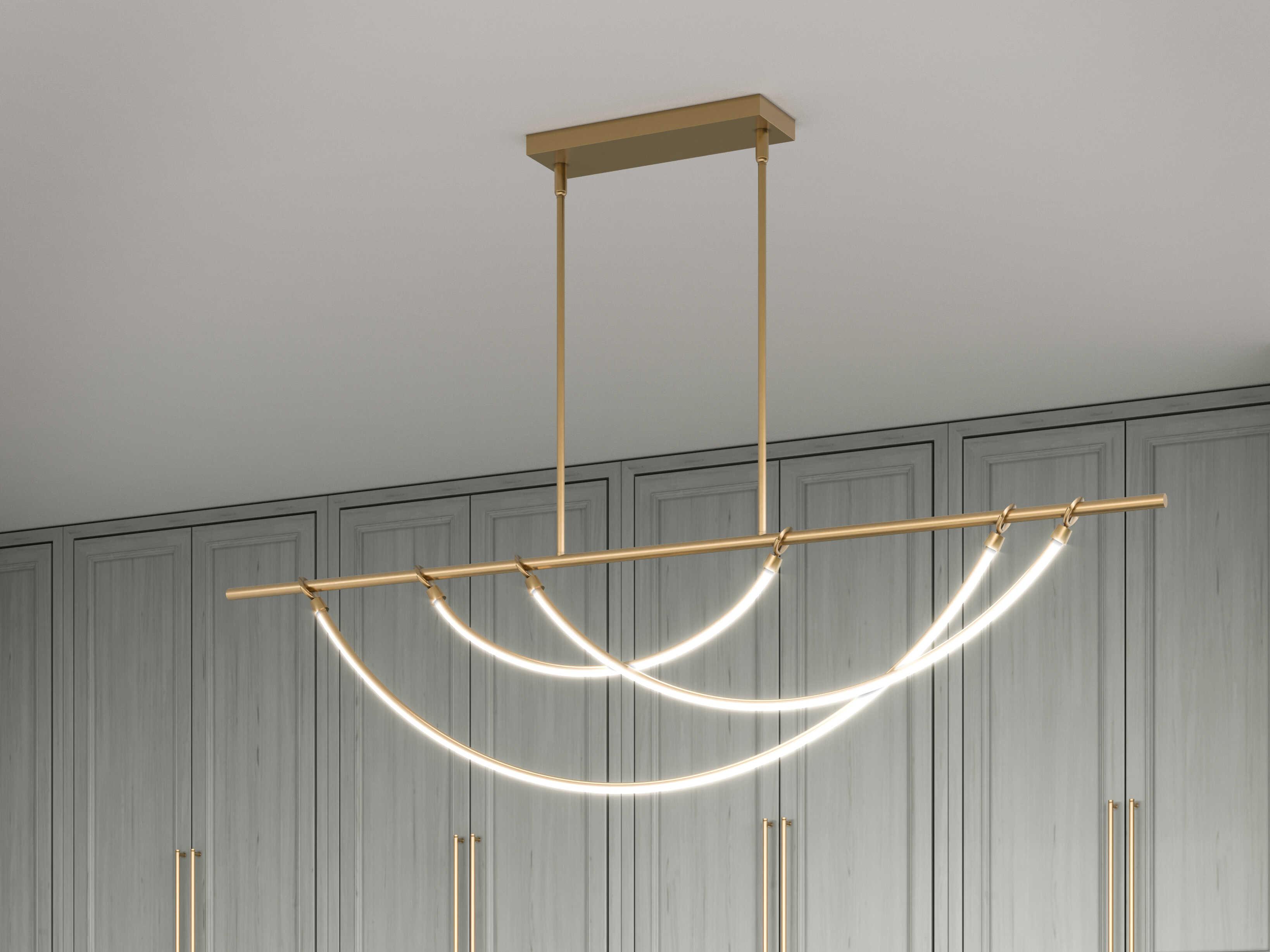 Alora Lighting Aryas Vintage Brass Linear Island Pendant