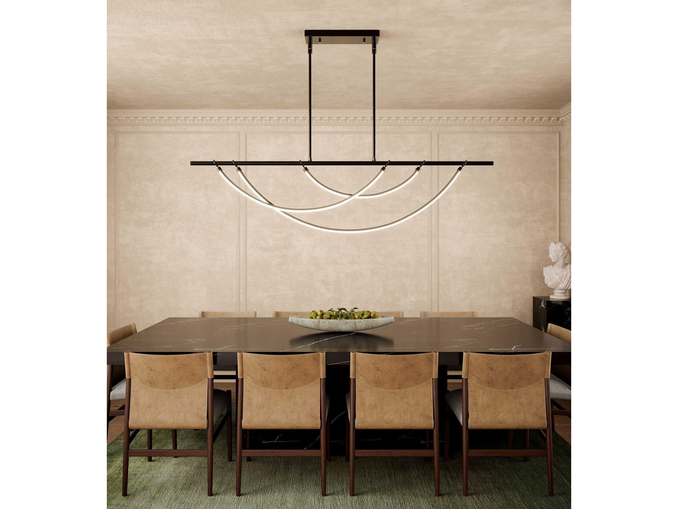Alora Lighting Aryas Urban Bronze Black Linear Island Pendant