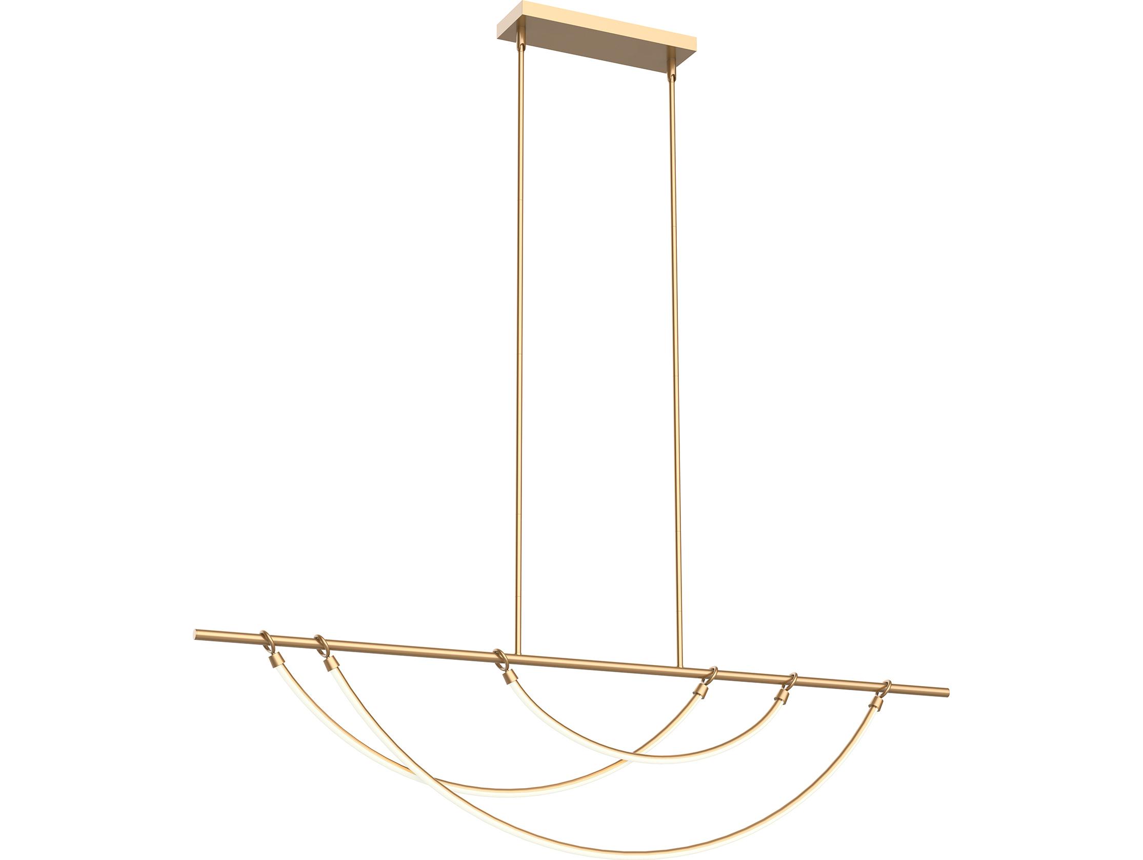 Alora Lighting Aryas Vintage Brass Linear Island Pendant