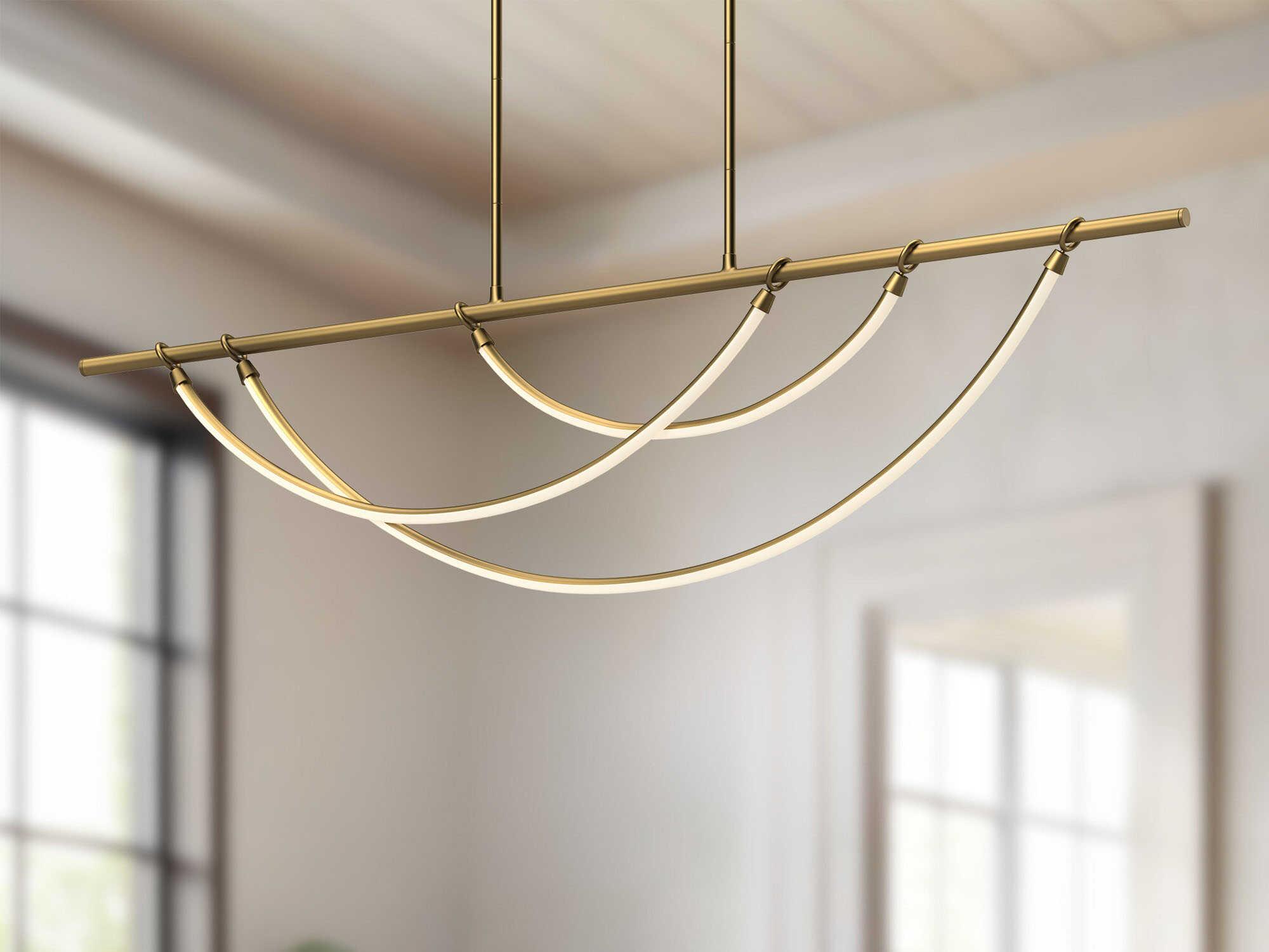 Alora Lighting Aryas Vintage Brass Linear Island Pendant