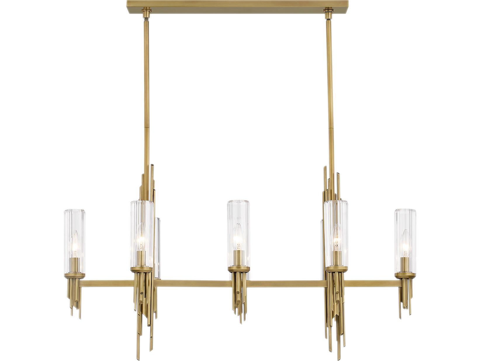 Alora Lighting Torres 8-Light Vintage Brass Gold Island Pendant