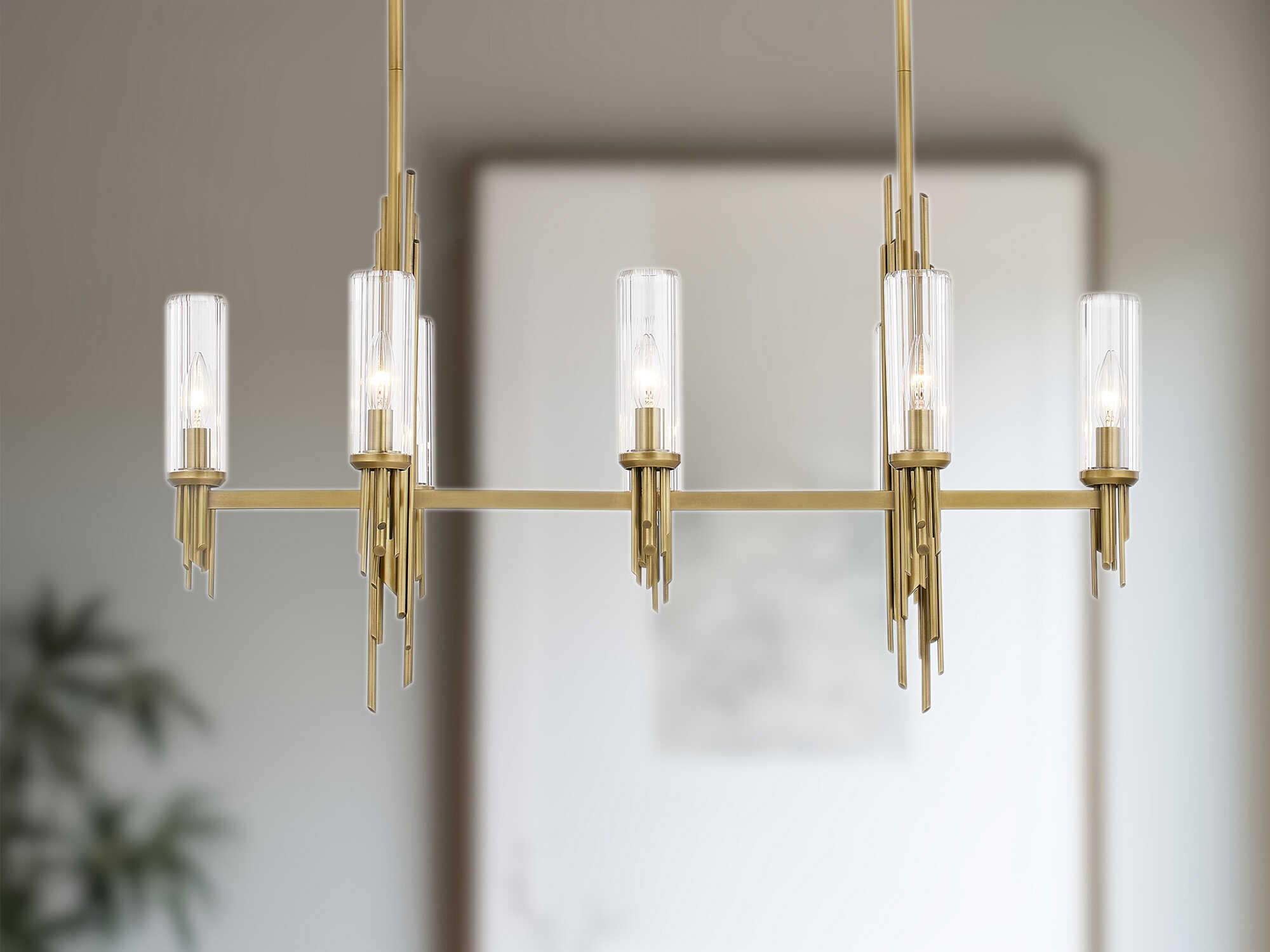 Alora Lighting Torres 8-Light Vintage Brass Gold Island Pendant