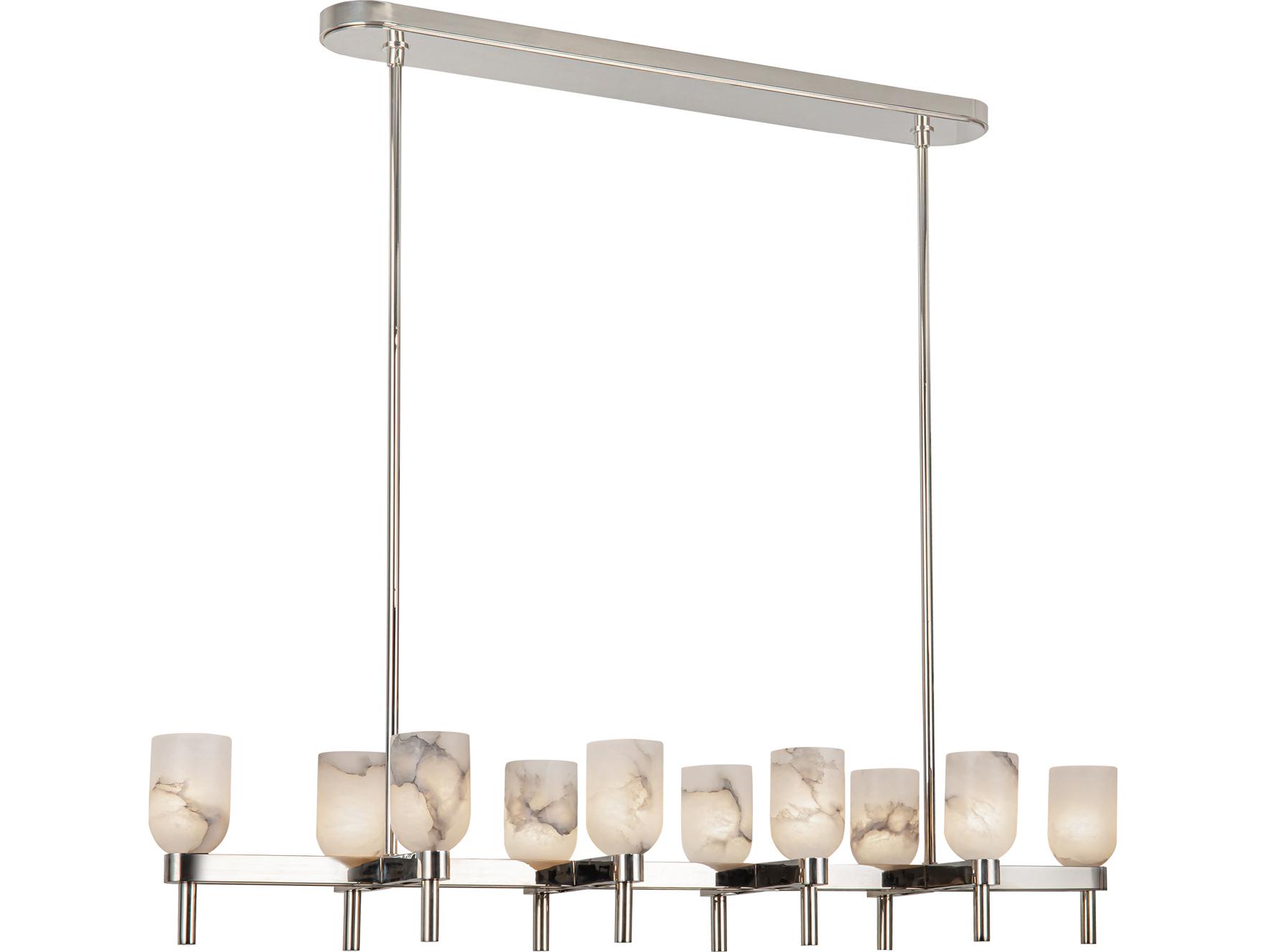 Alora Lighting Lucian 10-Light Polished Nickel Linear Island Pendant