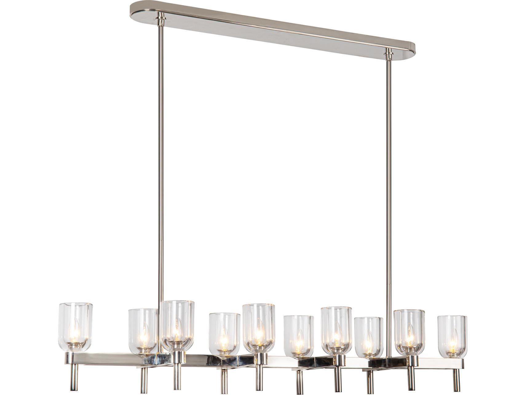 Alora Lighting Lucian 10-Light Polished Nickel Linear Island Pendant