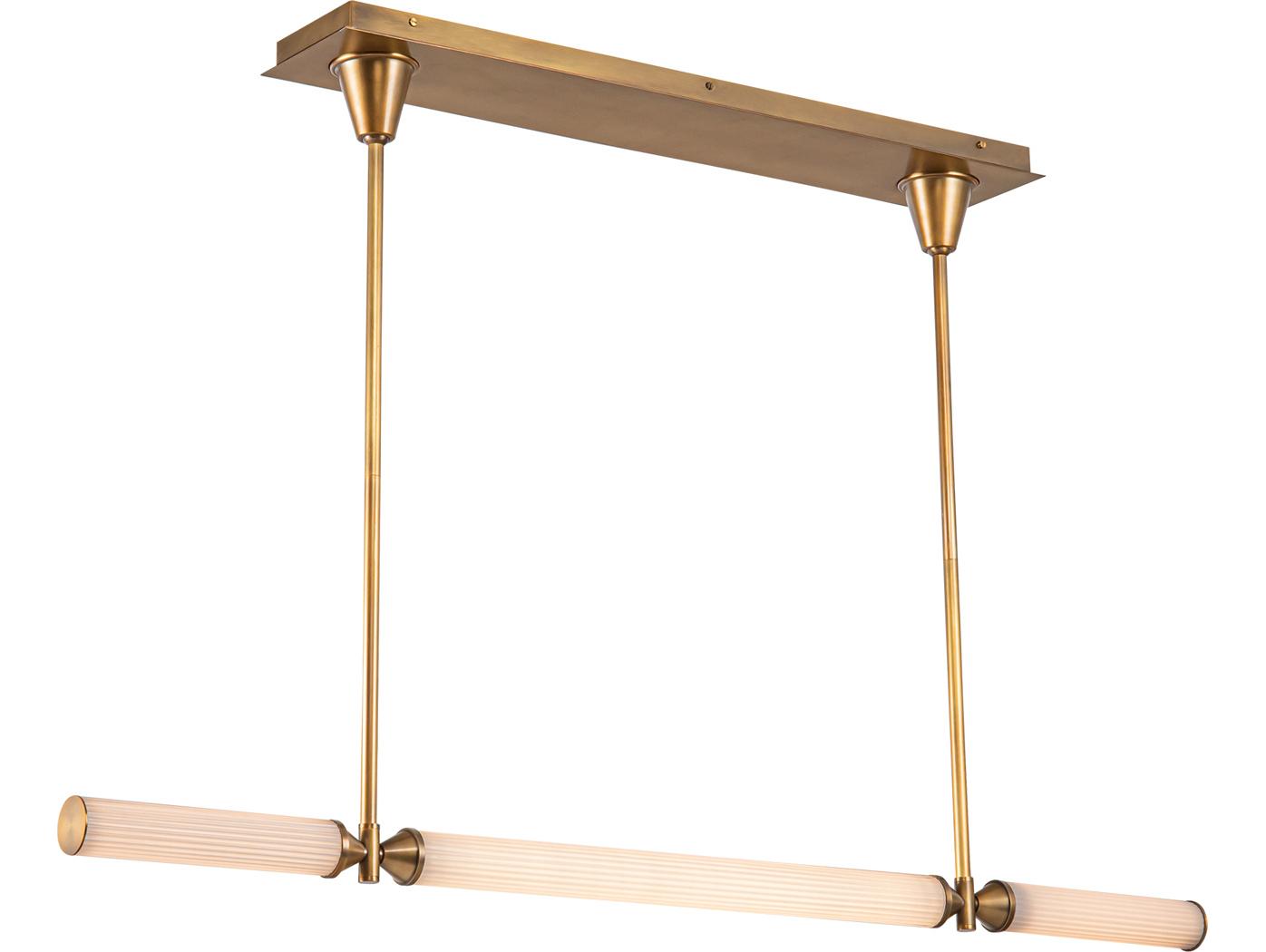 Alora Lighting Edwin Vintage Brass Linear Island Pendant