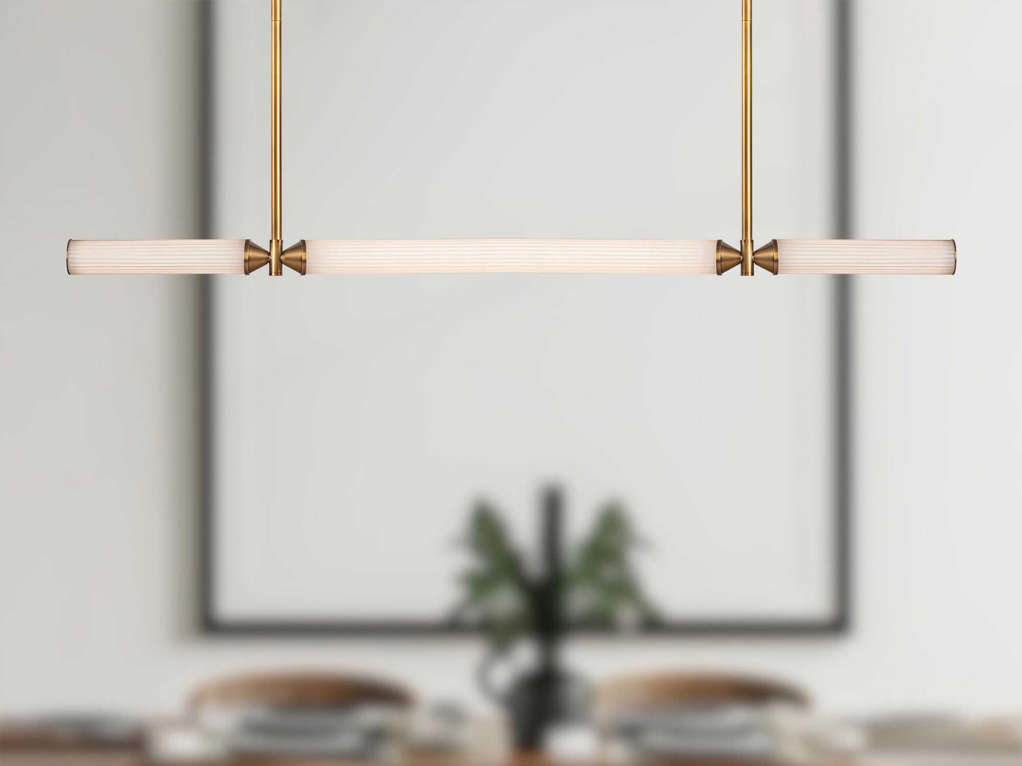 Alora Lighting Edwin Vintage Brass Linear Island Pendant