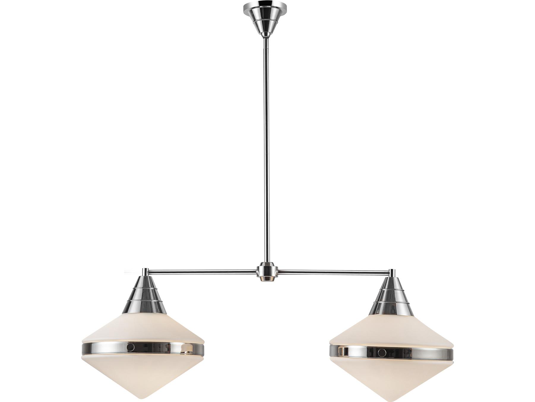 Alora Lighting Willard 2-Light Polished Nickel Geometric Island Pendant