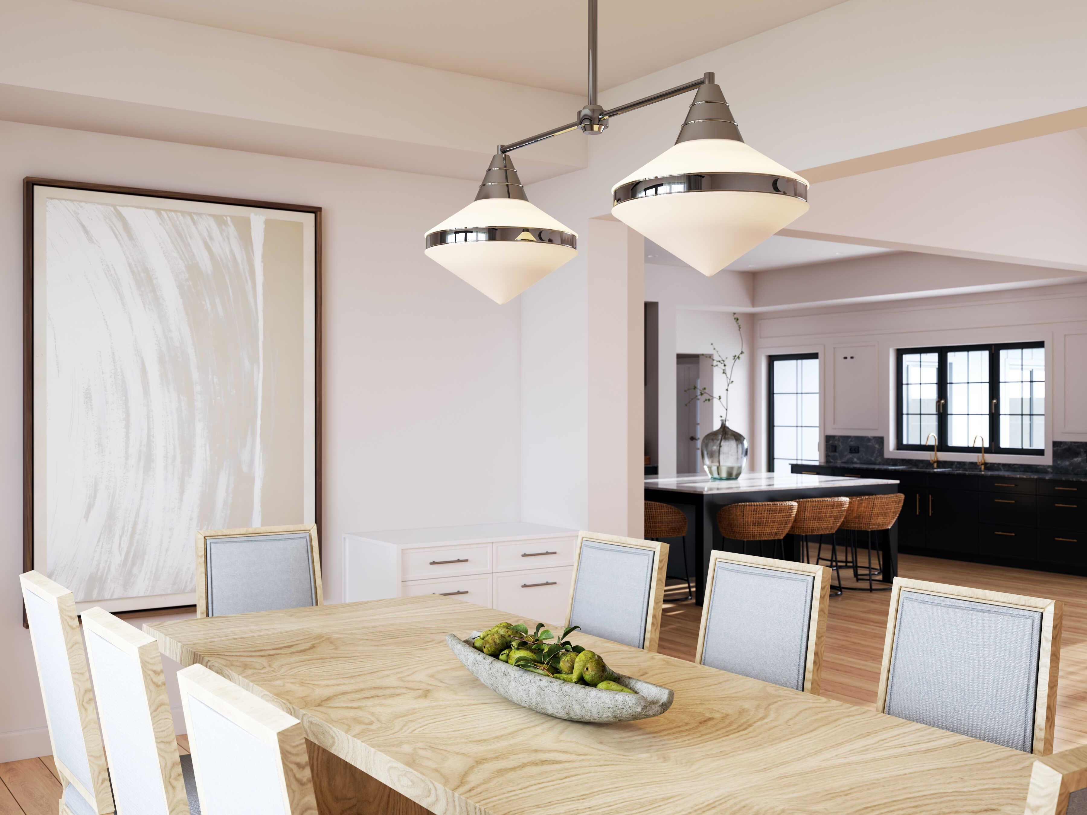 Alora Lighting Willard 2-Light Polished Nickel Geometric Island Pendant