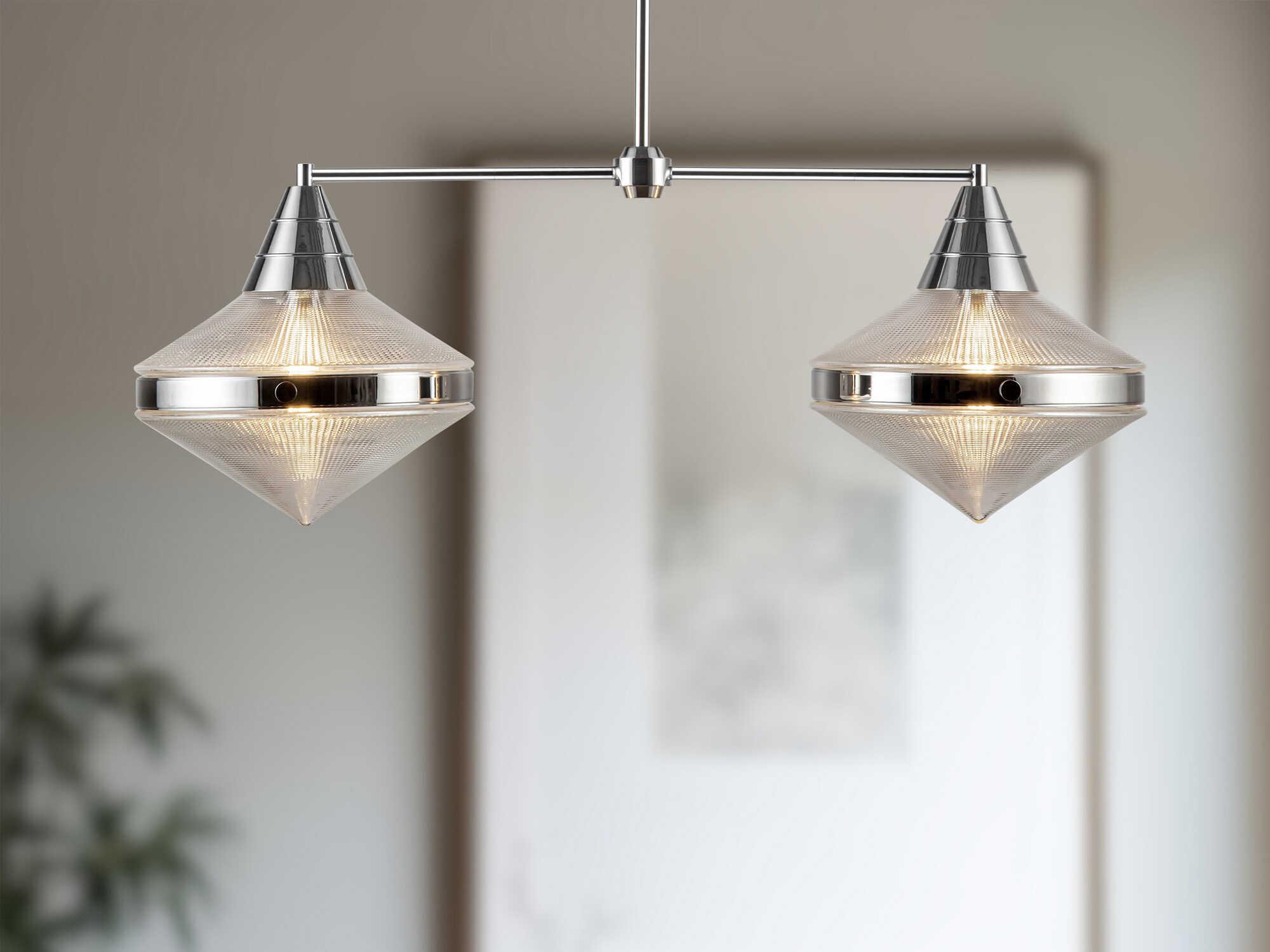 Alora Lighting Willard 2-Light Polished Nickel Geometric Island Pendant