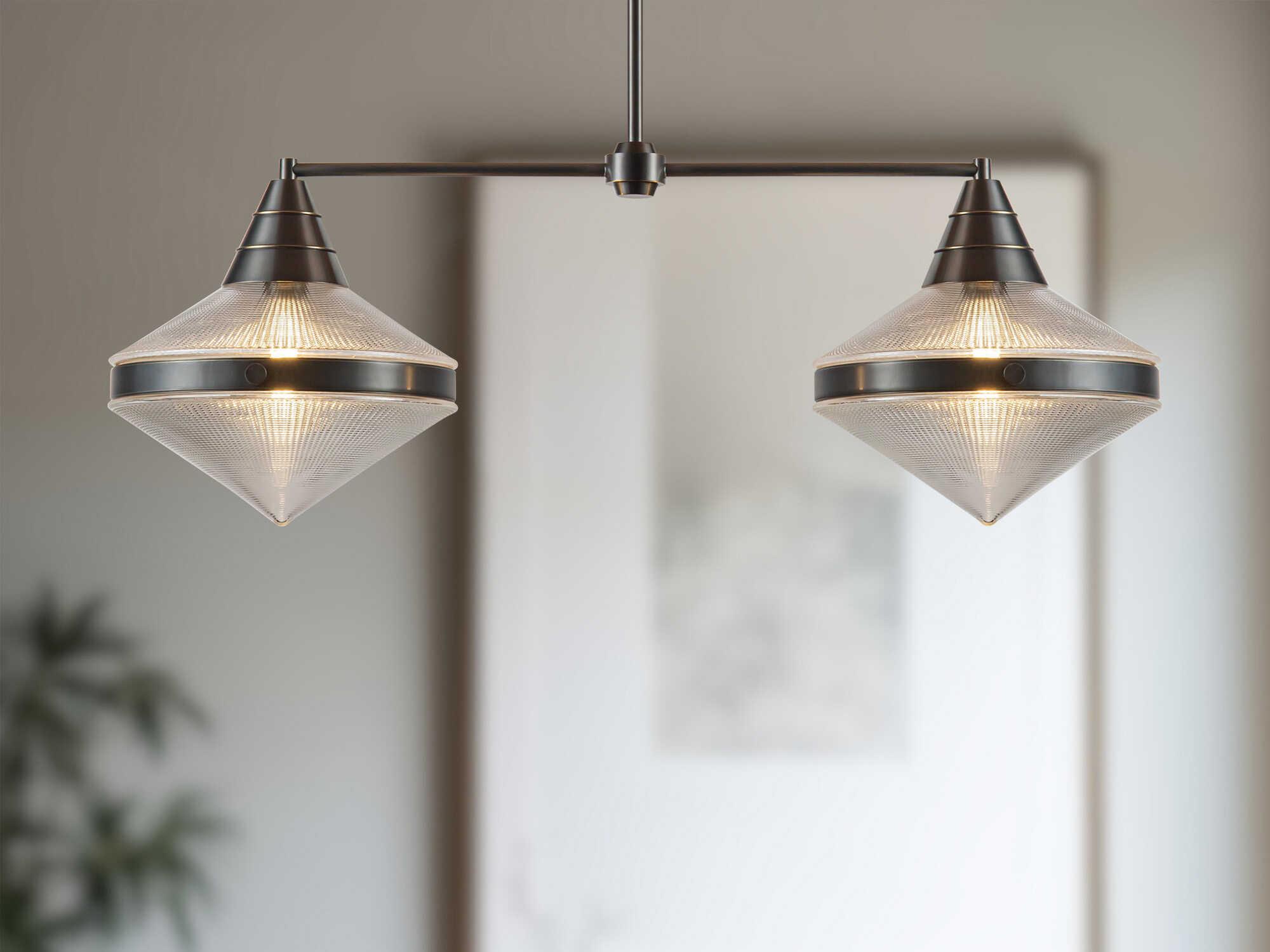 Alora Lighting Willard 2-Light Urban Bronze Geometric Island Pendant